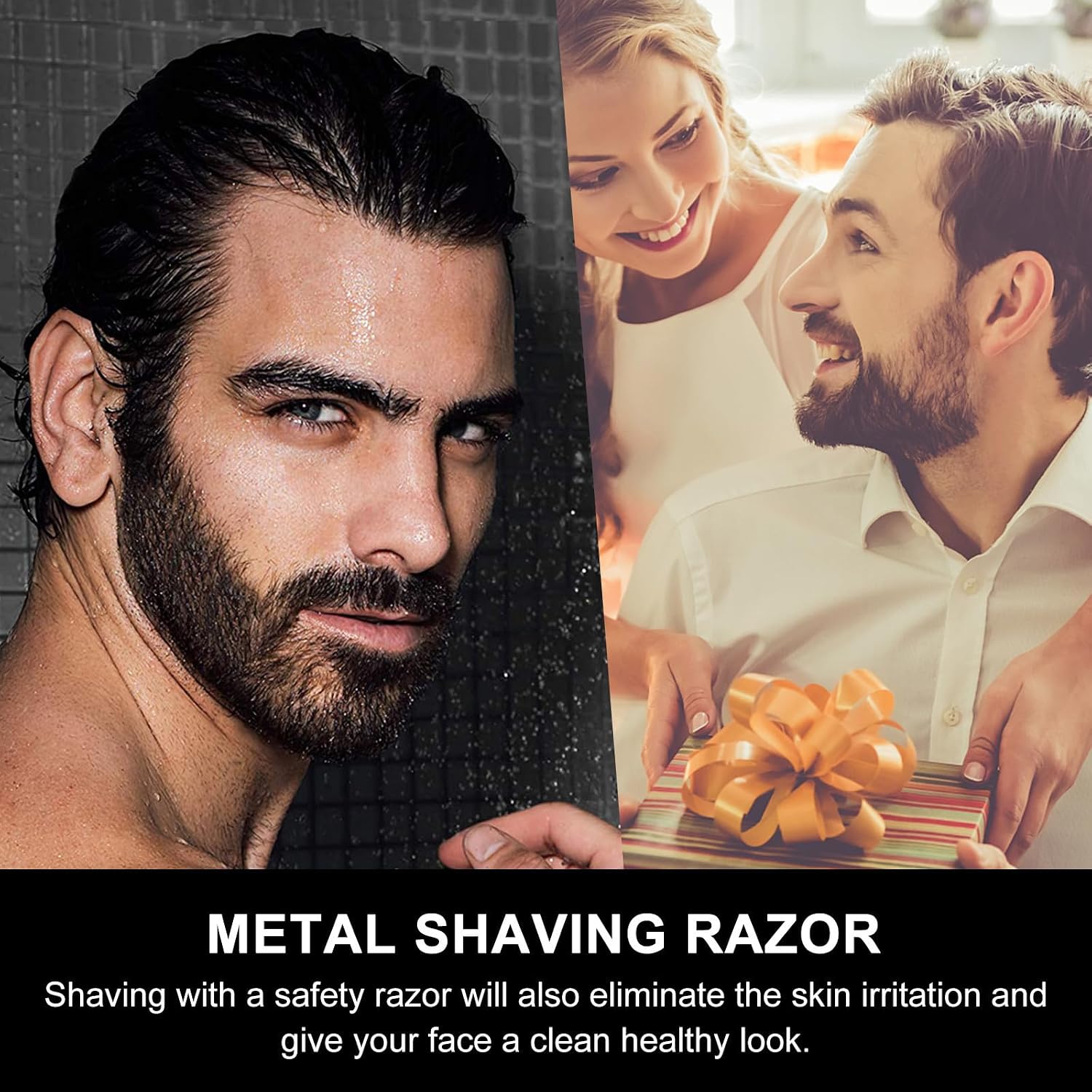 Manual Straight Razor for Professional Barbers and Stylists 2pcs with Ergonomic Design and Stainless Steel Material, Safe to Use on Eyebrows for Men Beard Shaver in Salon or Home