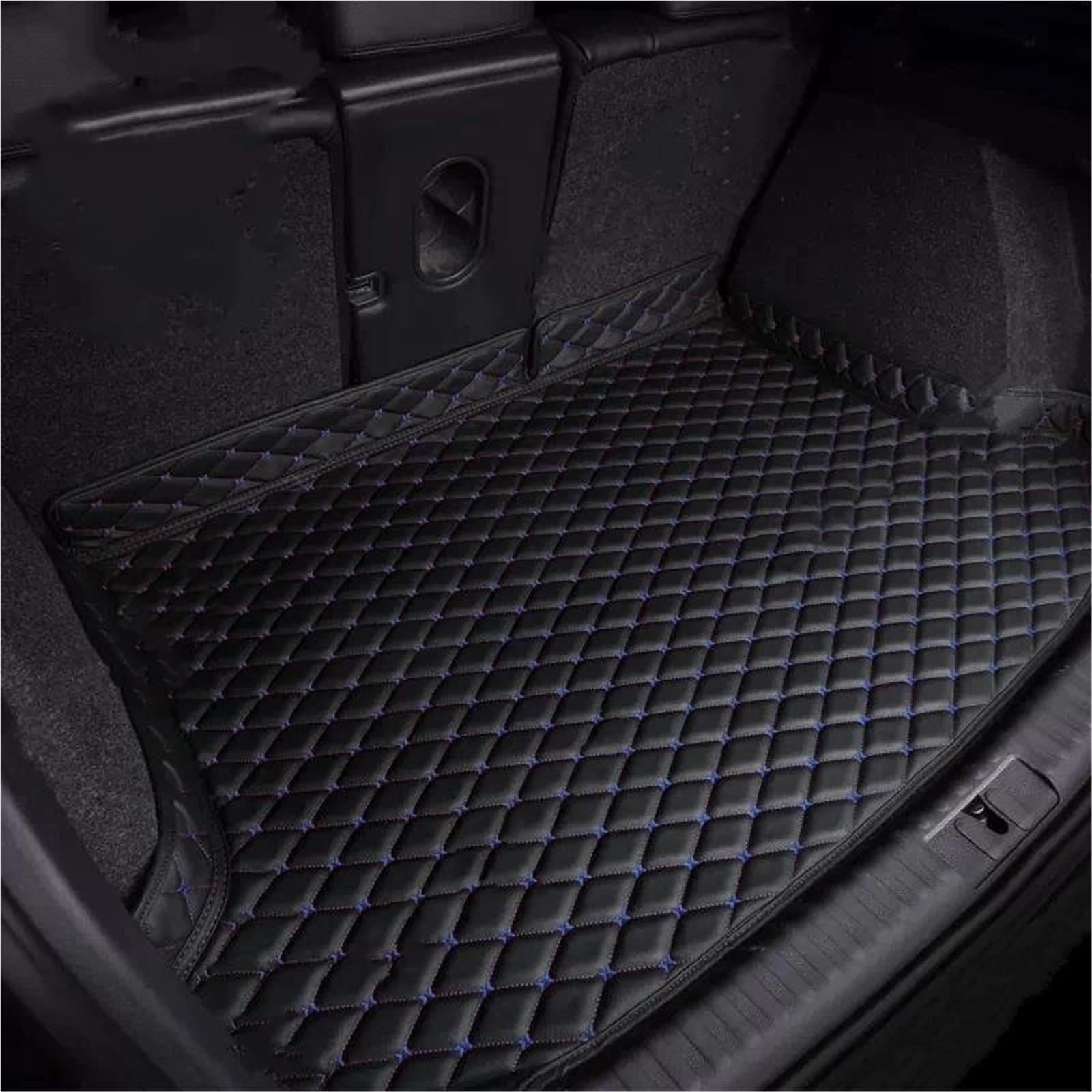 DZSQOMHGD Car Boot Liners For Mercedes For Benz GLE Class W166 GLE 350 450 580 2015-2019 Car Trunk Mat Custom Waterproof Cargo Liner Boot Carpets Car Boot Cover Mats(Black-Blue)