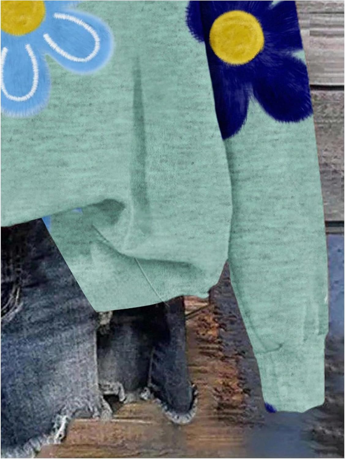 Women's Floral Sweatshirt Long Sleeve Crew Neck Pullover Tops - Image 3