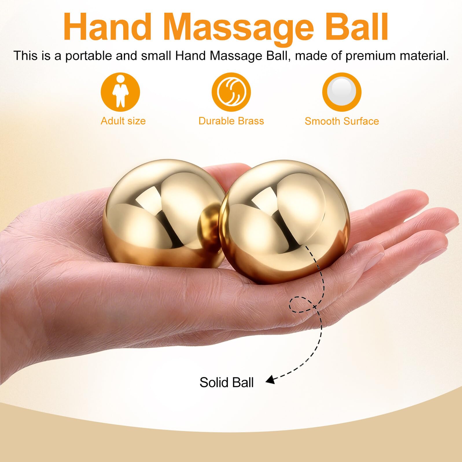 2 Stück Boule Kugeln aus Messing Tragbare Handbälle als Fitnessgerät und Dekoration Praktische Metallmassagekugeln für Handtherapie und Muskelmassage