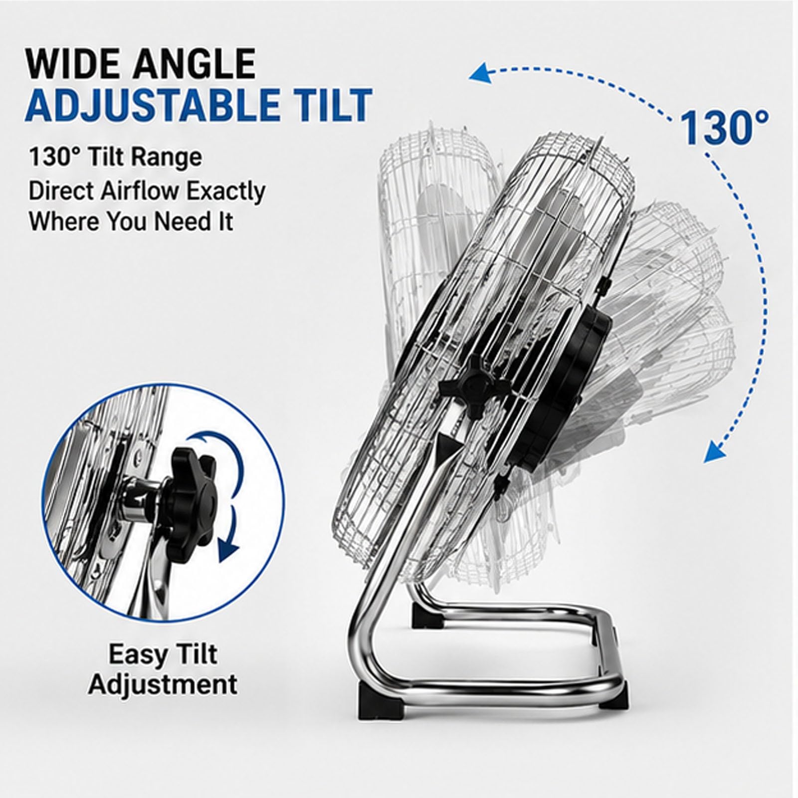 Ventilador de suelo industrial de 12 pulgadas, 4000 CFM, ventilador de caja de alta velocidad con 4 velocidades e inclinación ajustable para taller, garaje, dormitorio