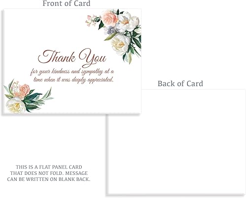 Miniatura 4 de Impressions 25 tarjetas de reconocimiento de condolencias, notas de agradecimiento funerarias planas incluyen sobres.