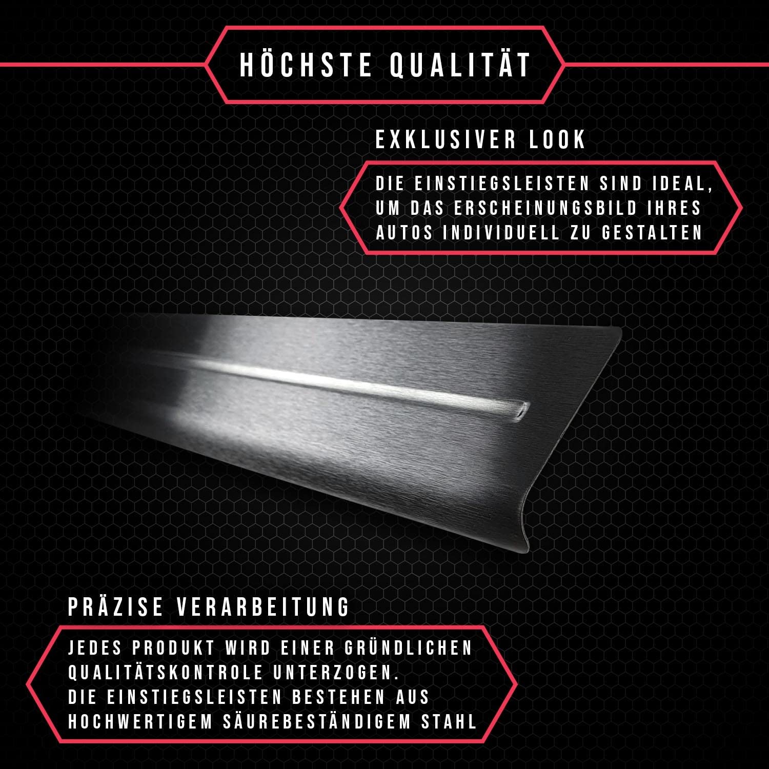 Ribetes para puertas de coche, protectores de bordes de acero inoxidable, autoadhesivos, con cinta adhesiva, para puertas interiores y puertas, color negro y plateado