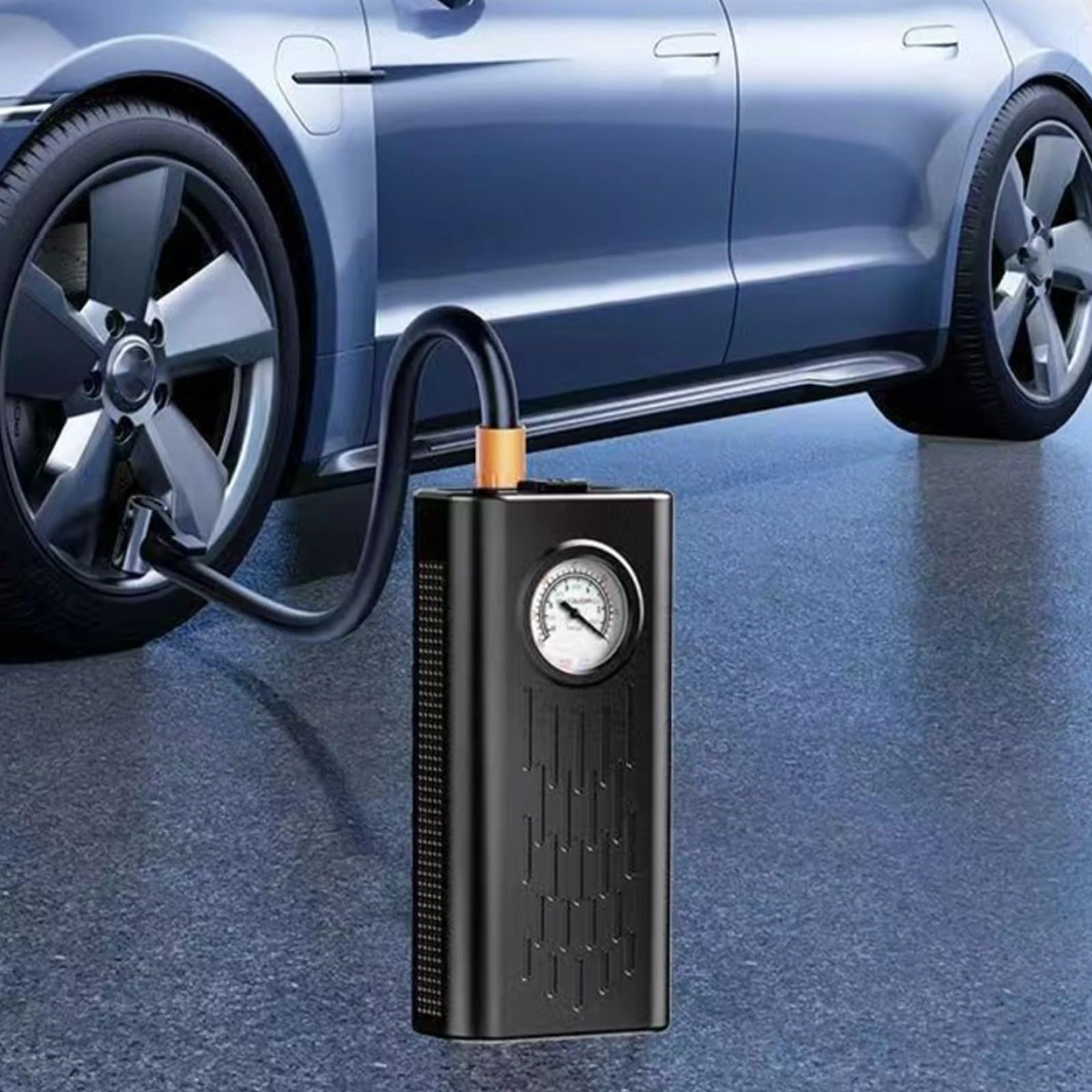 Compressore d'Aria Portatile per gonfiaggio Pneumatici | Con manometro della pompa 'aria Per la palla motociclo della bici 'automobile