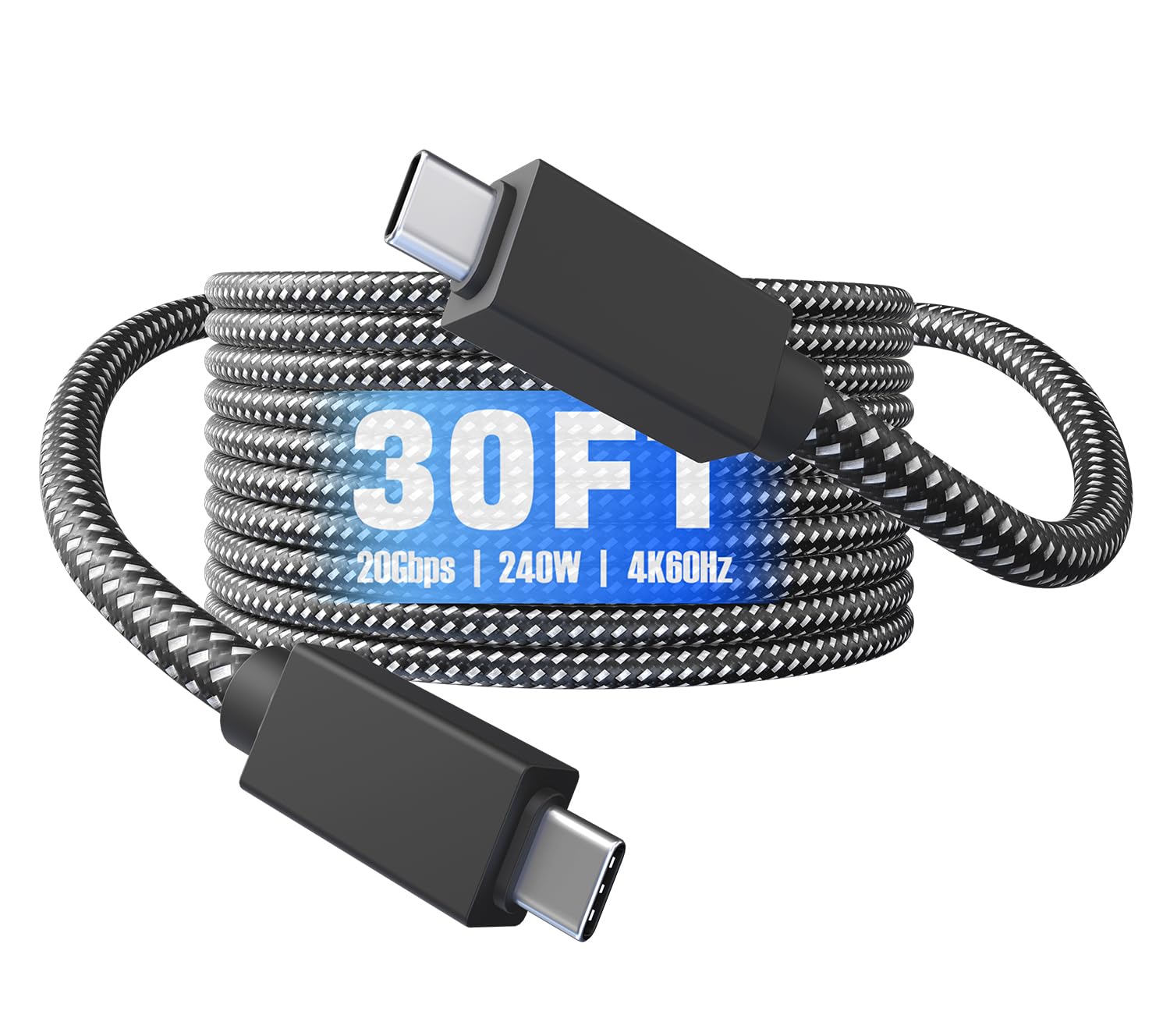 Cavo da USB C a USB C, 9 m, ricarica rapida 240 W, dati 20 Gbps, video 4K