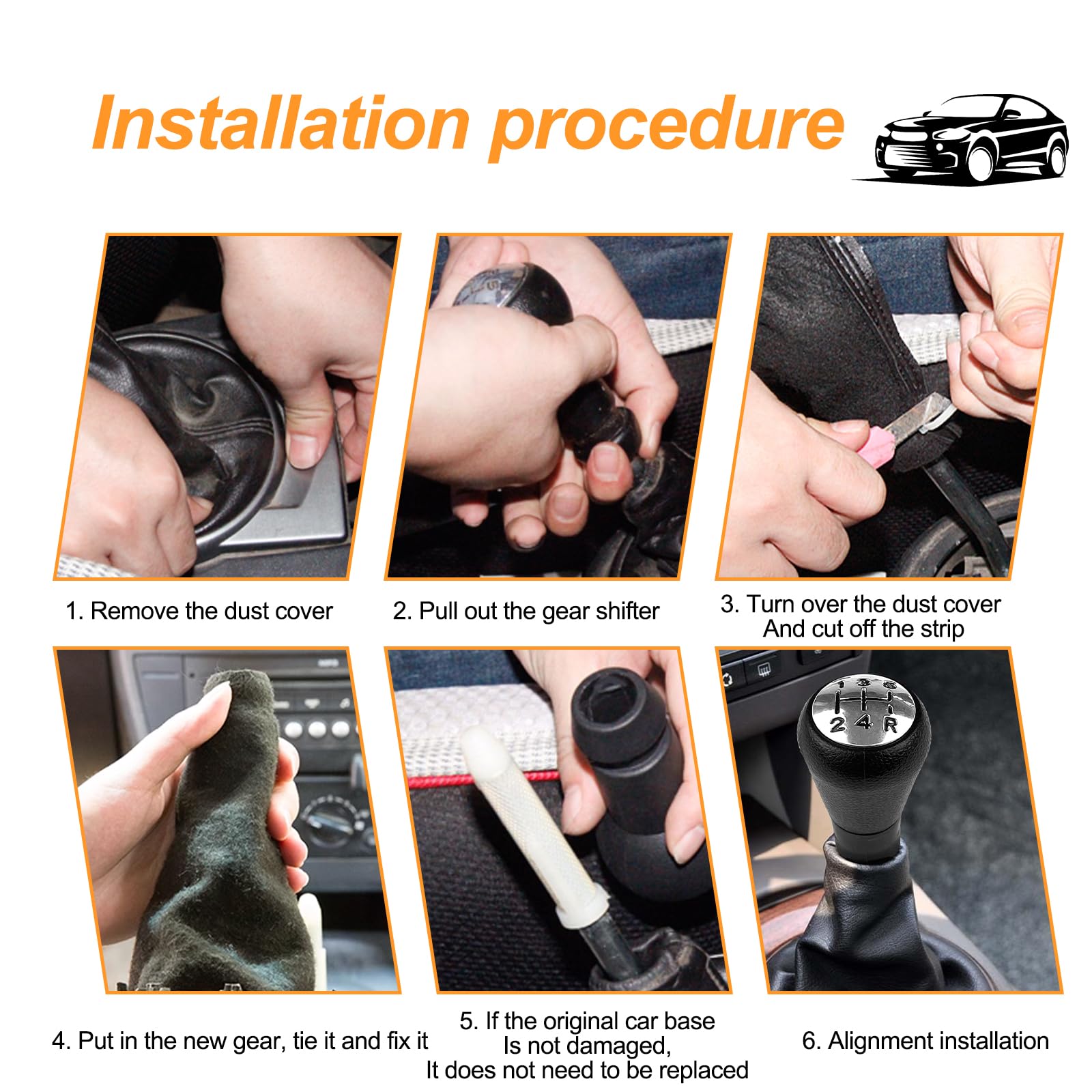 Fousenuk 5-biegowa dźwignia obrotowa, ręczna gałka zmiany kompatybilna 306 406 206 207 208 307 309 106 205 1007 3008 Citroen C1 C2 C3 C4 Picasso Xsara