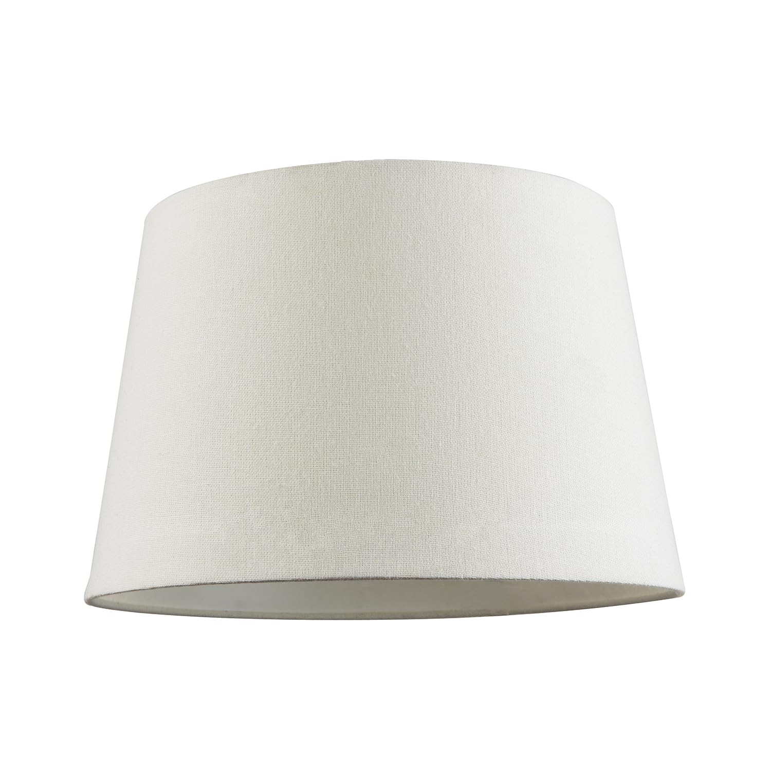 Contemporary Off-White Linen Fabric Drum Lampshade with White Cotton Inner | 30cm x 20cm x 25cm | for Lamp Base or Hanging Pendant by Happy Homewares