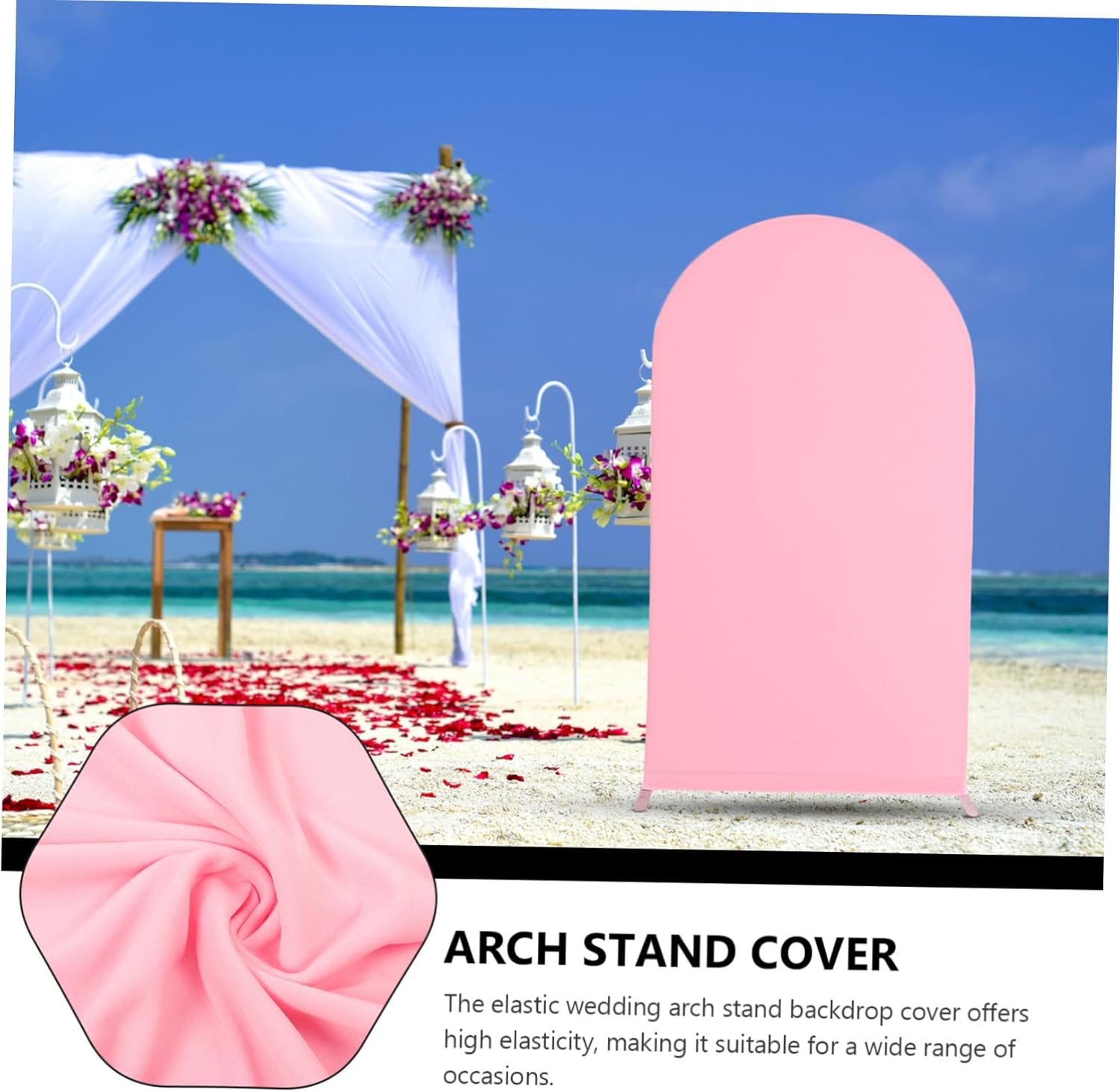 PRETYZOOM Elegant Spandex Wedding Arch Bracket Cloth Backdrop Sleeve for Ceremony Decoration for Weddings and Birthday Parties