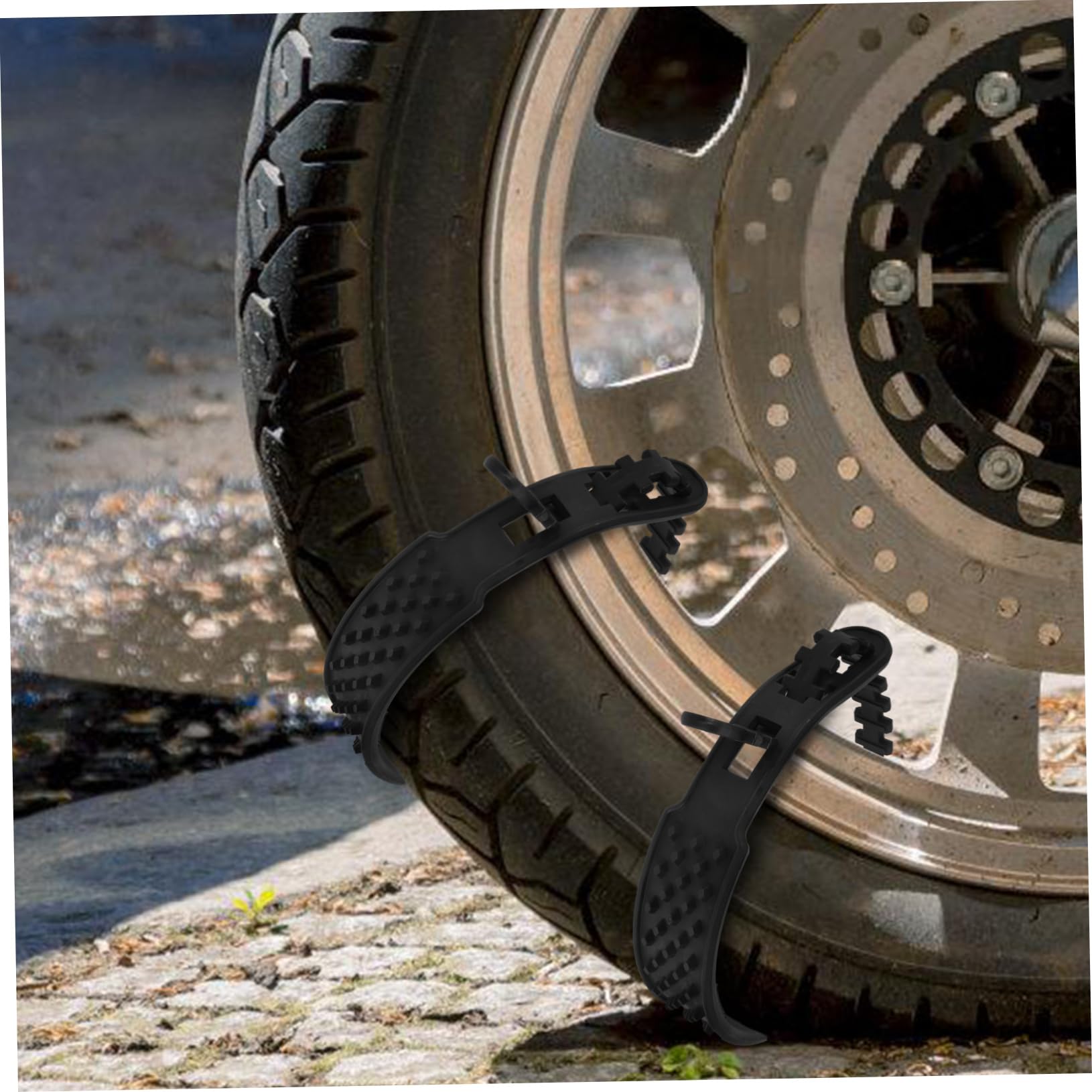 PRETYZOOM Fascette Antineve Resistenti All'usura e Facili da Installare in Nailon Nero 4 Pezzi per Pneumatici Moto Perfette per Neve e Ghiaccio Invernale
