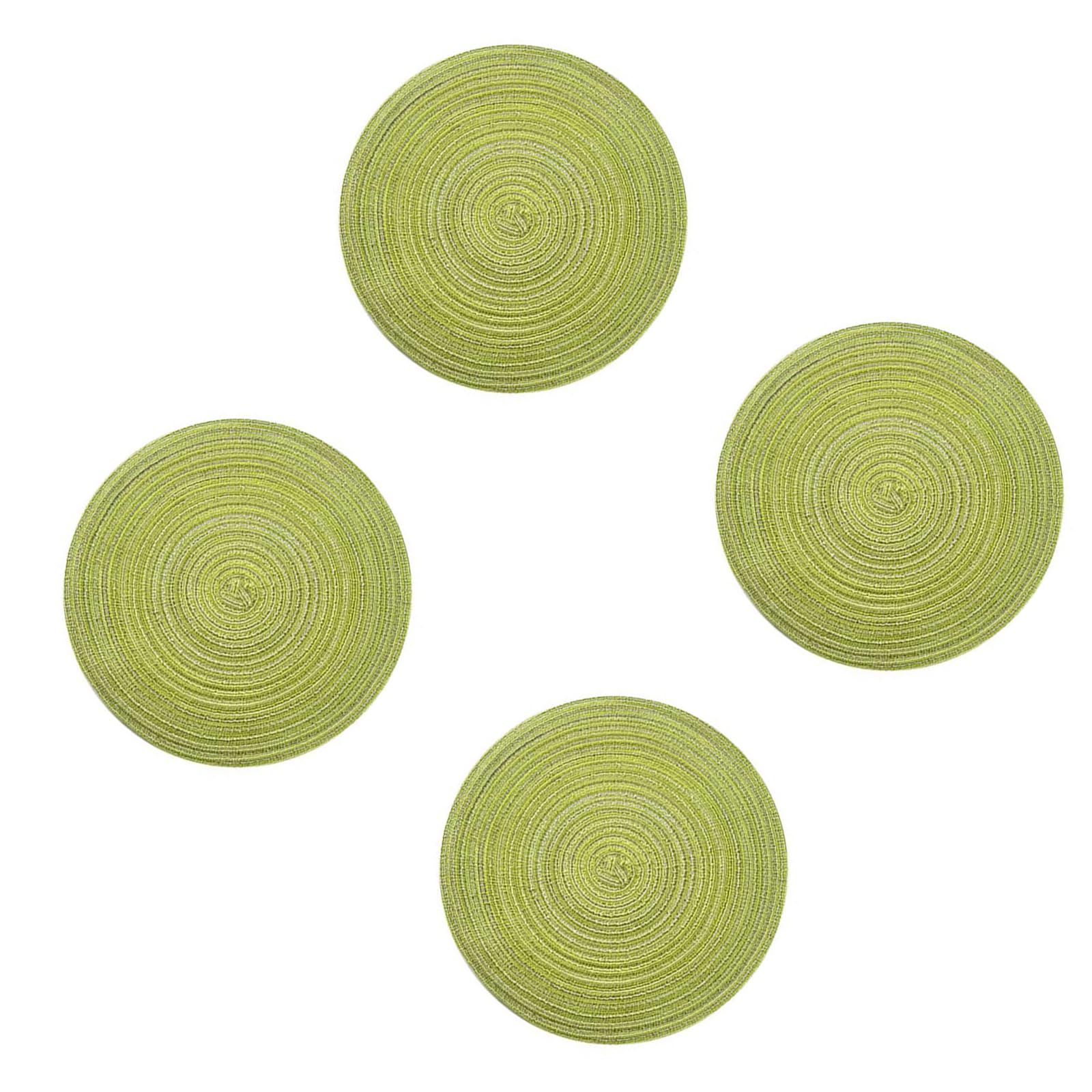 hogtnd Set of 4 Round Braided Woven Placemats Coasters Faux Rattan Coasters 30x30cm Placemat with Heat Resistant and Easy Wipe Heat Resistant Placemats