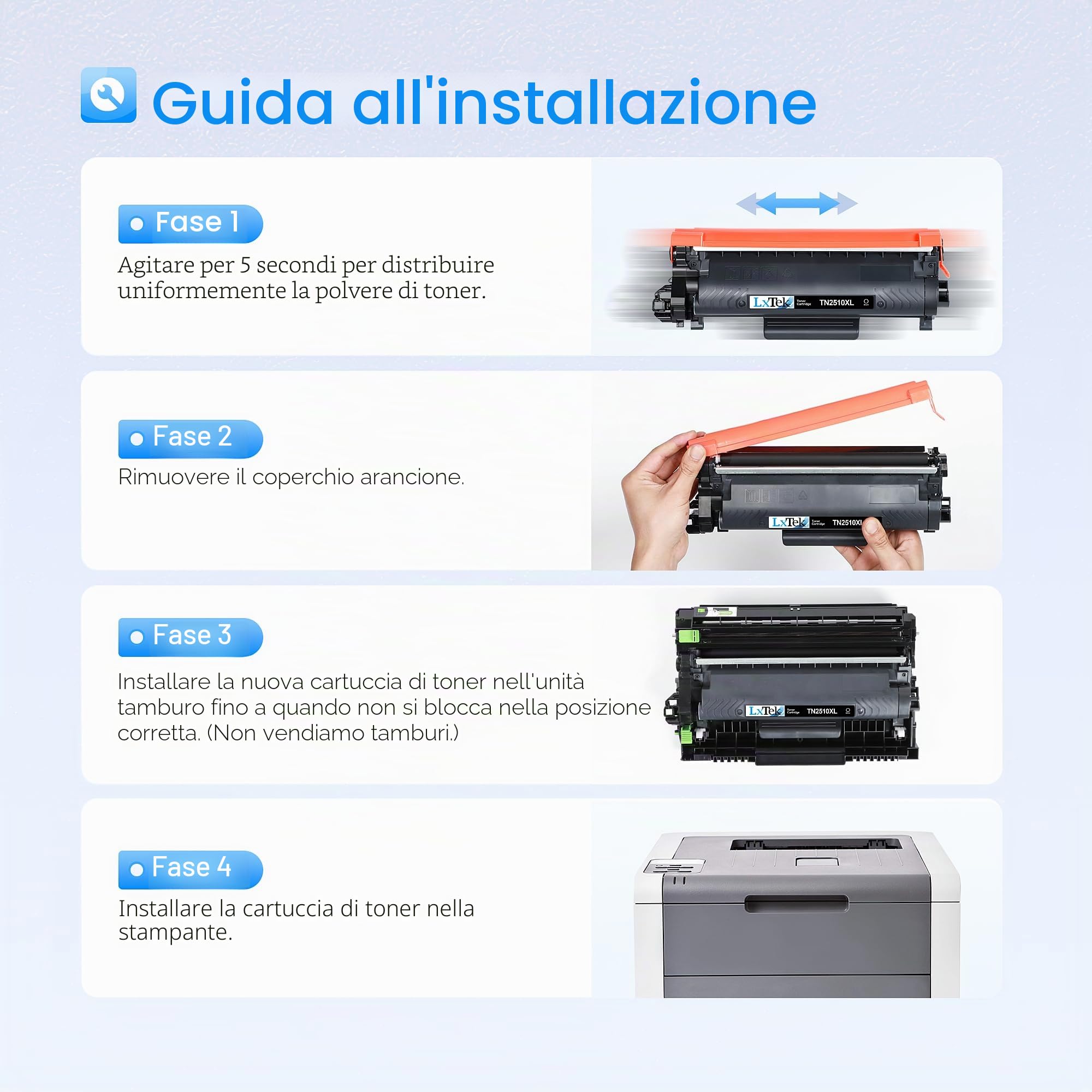 LxTek Toner Compatibili per Brother TN2510XL per MFC-L2827DW 2-Pack