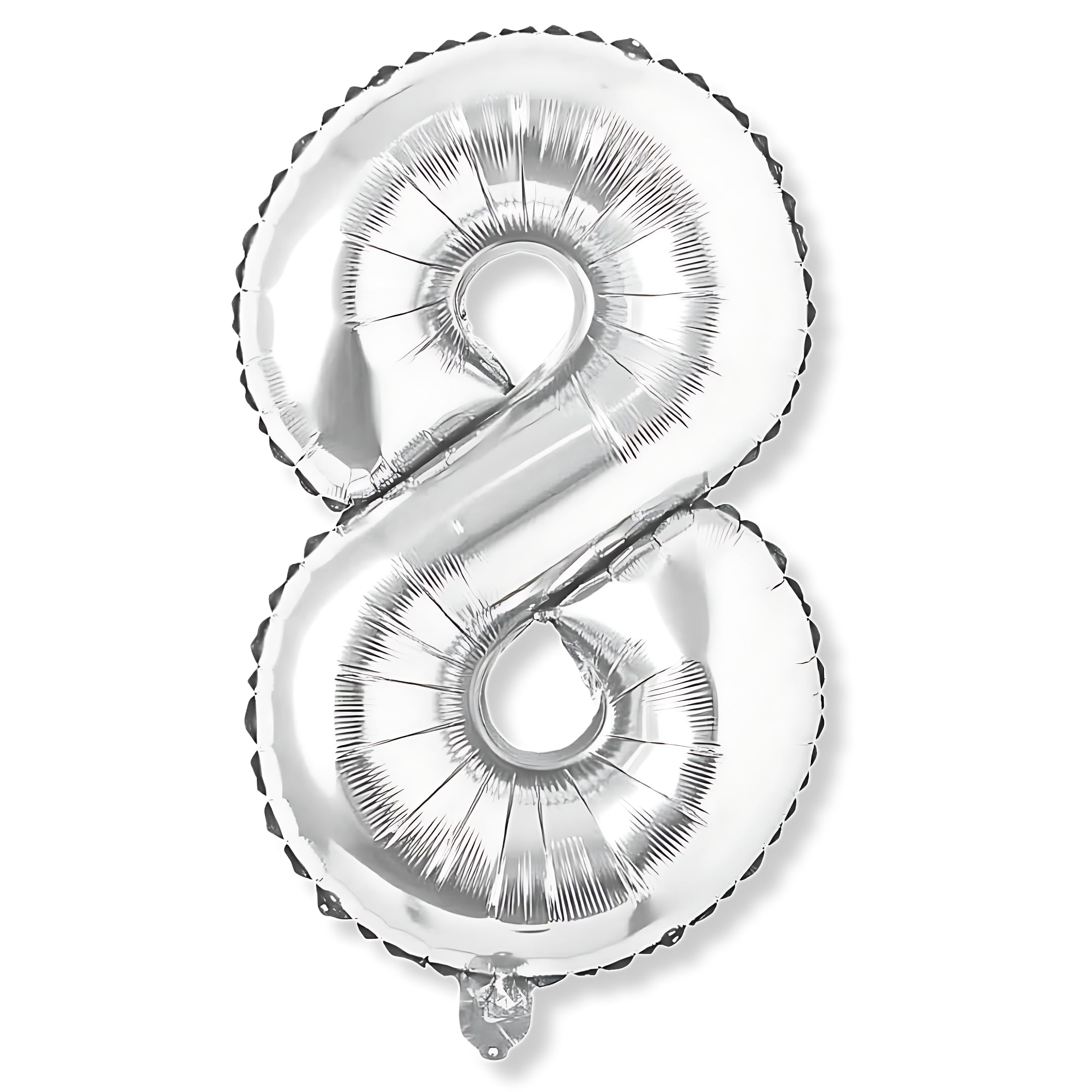 Flyloons 8 number Silver Foil Balloon 16 inch Size Birthday Decoration Items Pack of 1 | 8th Year Balloons | Eight