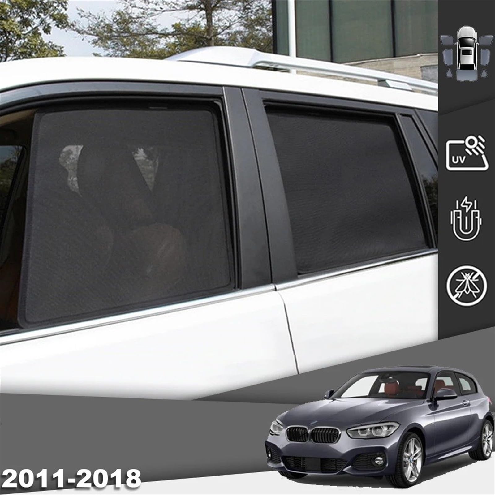 Parasol Coche para Serie 1 F20 2011-2019 116d 118d 120d Parasol Parabrisas Coche Cortina Malla Parasol Ventana Trasera Lateral Bebé Parasol Coche Delantero(2PCS Rear)
