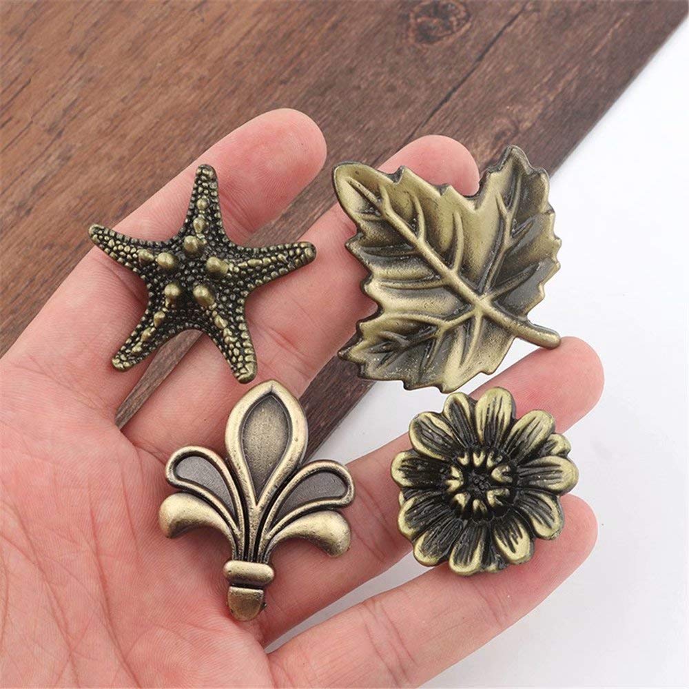 20 pomelli in bronzo per mobili, vintage, creativi, crisantemo, pomelli per comò, pomelli per cassetti, armadio, maniglia per casa e ufficio (crisantemo)