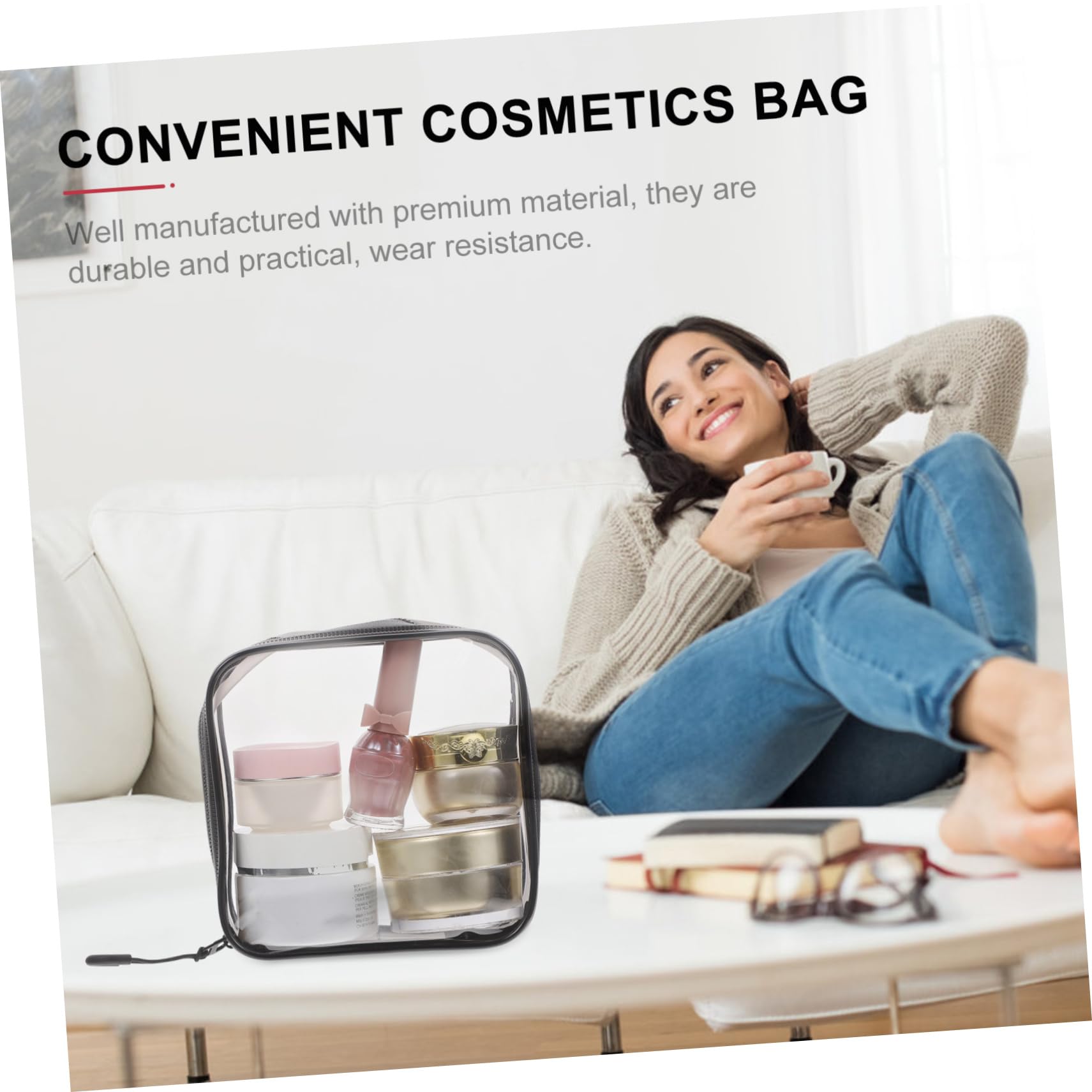 Housoutil 8 Piezas Bolso de Cosméticos Bolsa de Maquillaje de Viaje Bolsa de Aseo Organizador de Bolsos para Bolso de Mano Bolsa de Maquillaje Transparente Bolsas de Maquillaje