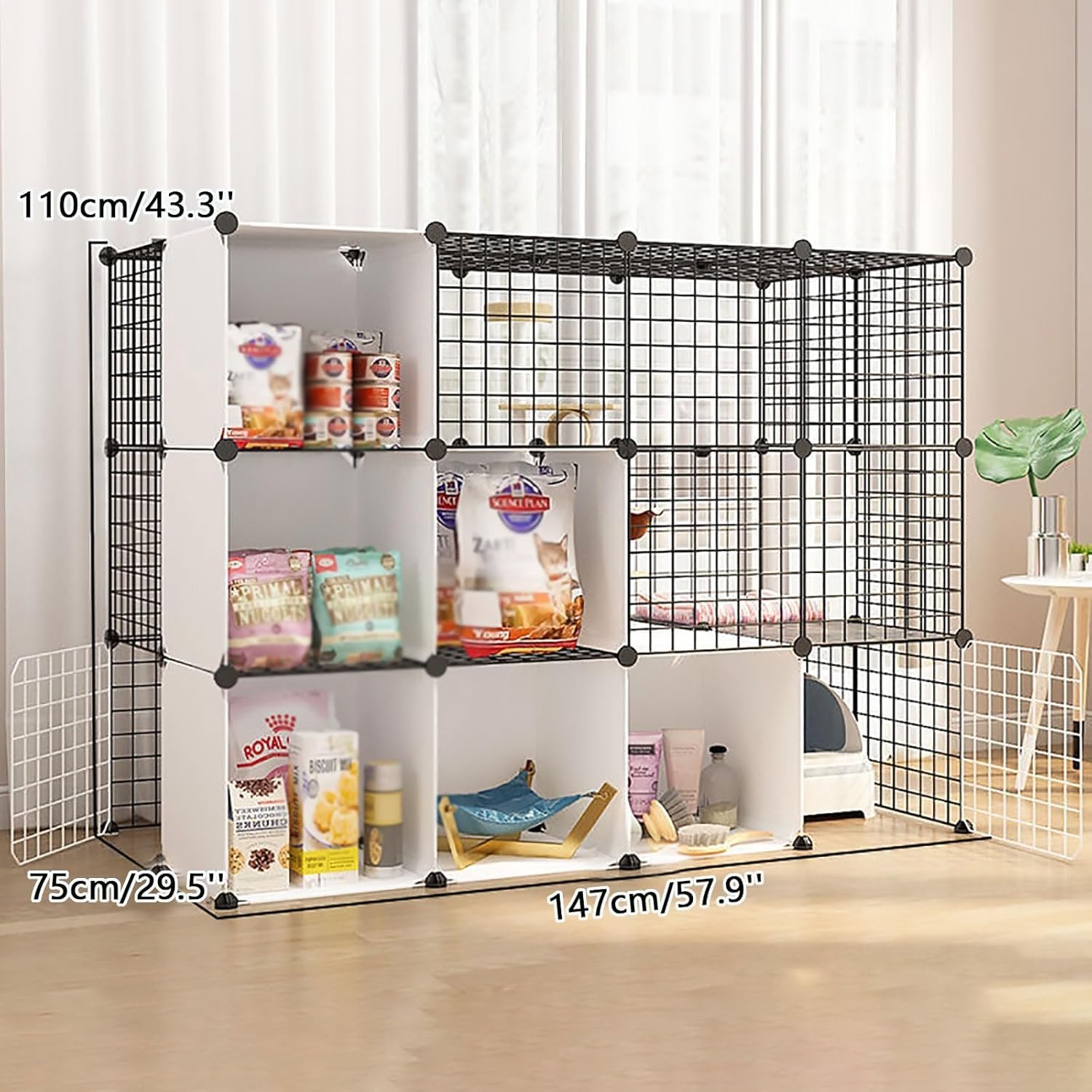 Recinto for Gatti da Esterno: smontabile, spazioso e for 1-3 Gatti(147x75x110cm-A)