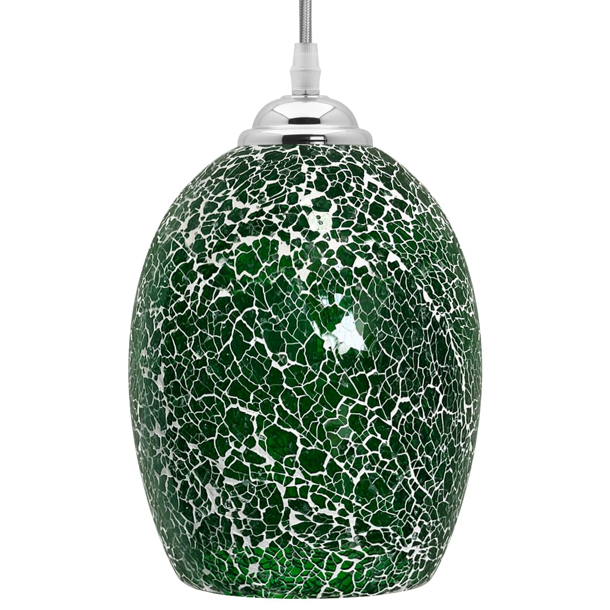 Long Life Lamp Company Green Crackle Glass Pendant Light Retro Flatten Globe Mosaic Ceiling Lamp Shade Hanging K424