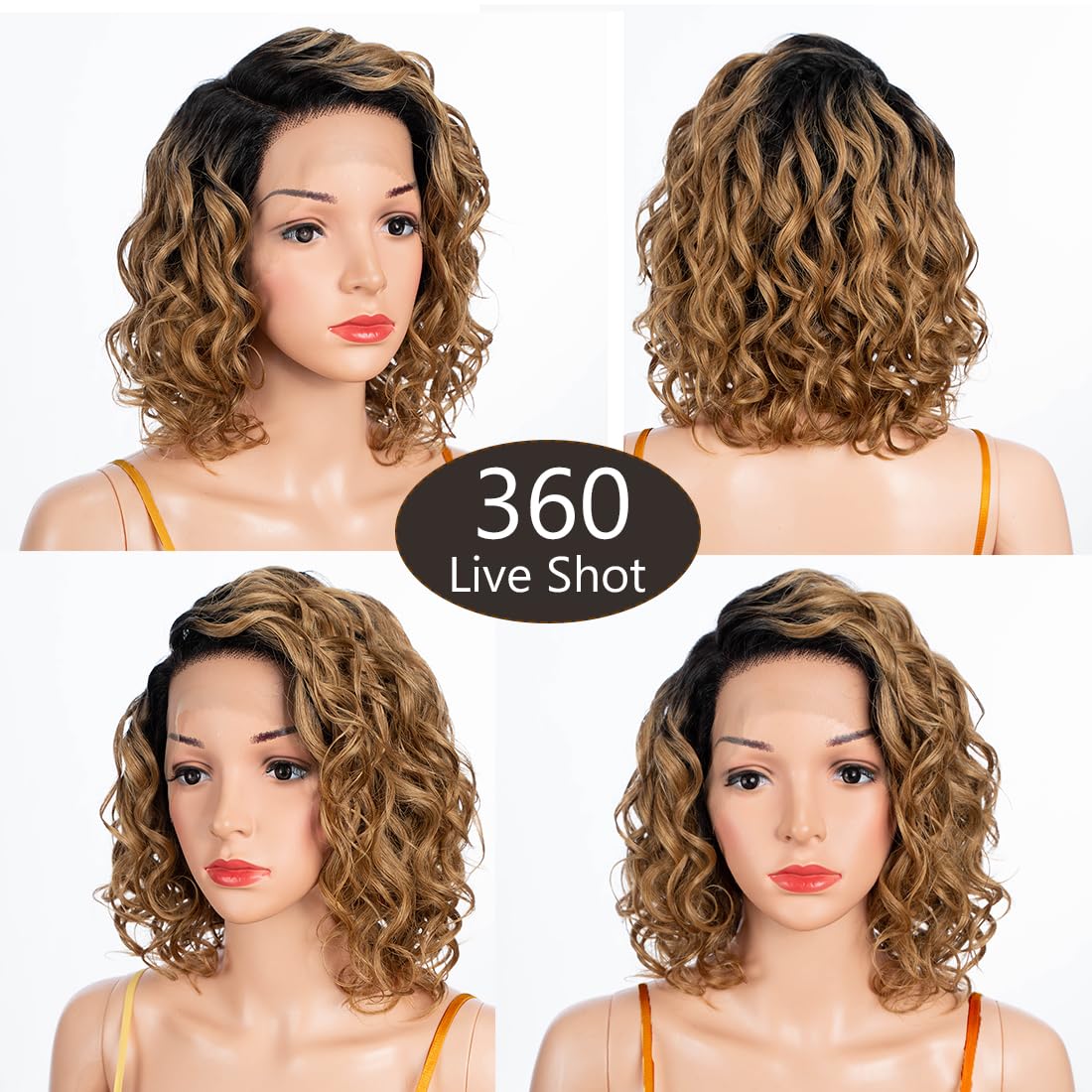 12 Inch Short Curly Lace Front Wig Human Hair Wigs 150% Density Black Deep Wavy Glueless Wigs 13x5x1 Swiss Lace Front Bob Wigs Side Part - Image 2