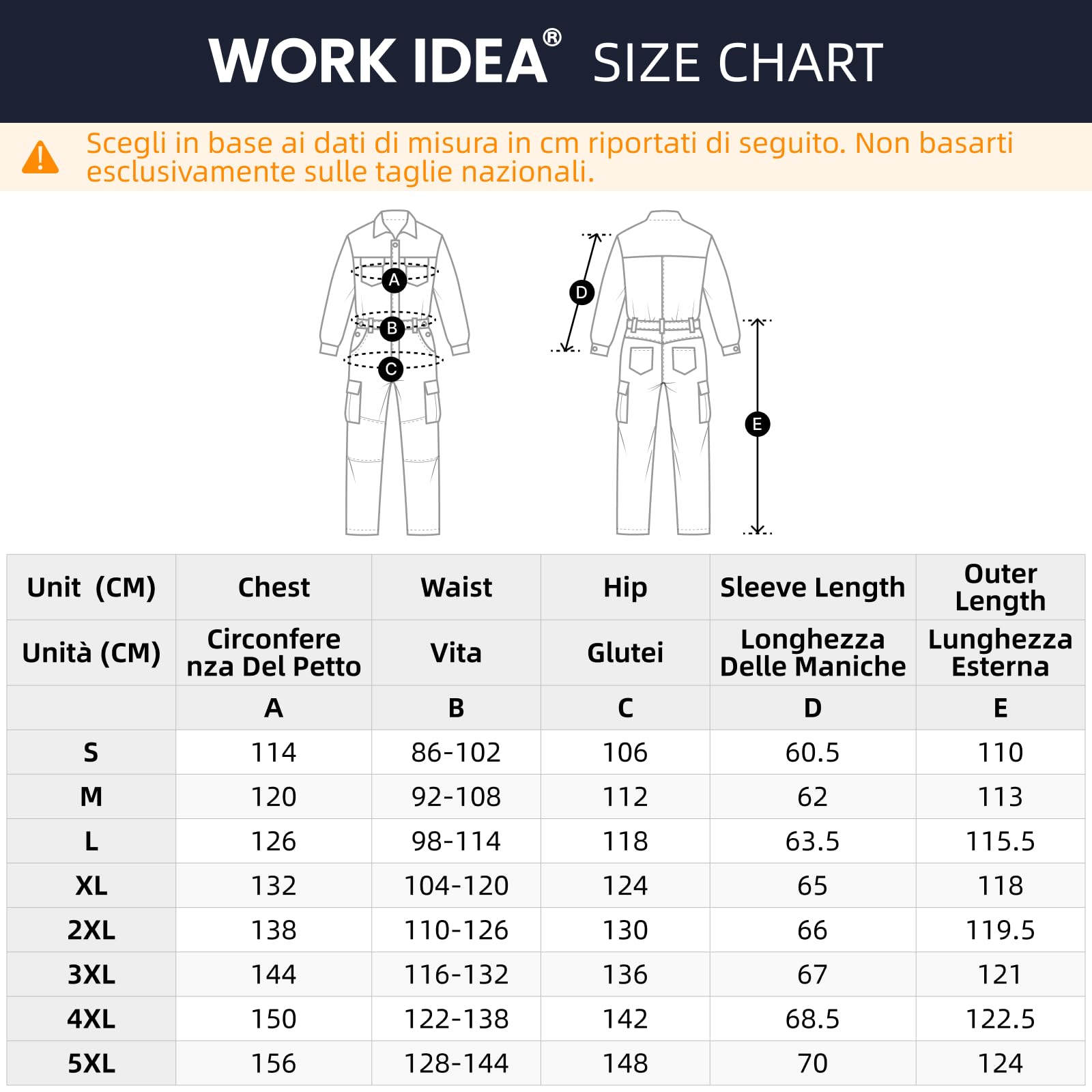 WORK IDEA Tuta da lavoro da uomo in 100% cotone: il compagno perfetto per lavoratori edili, artigiani e fai da te