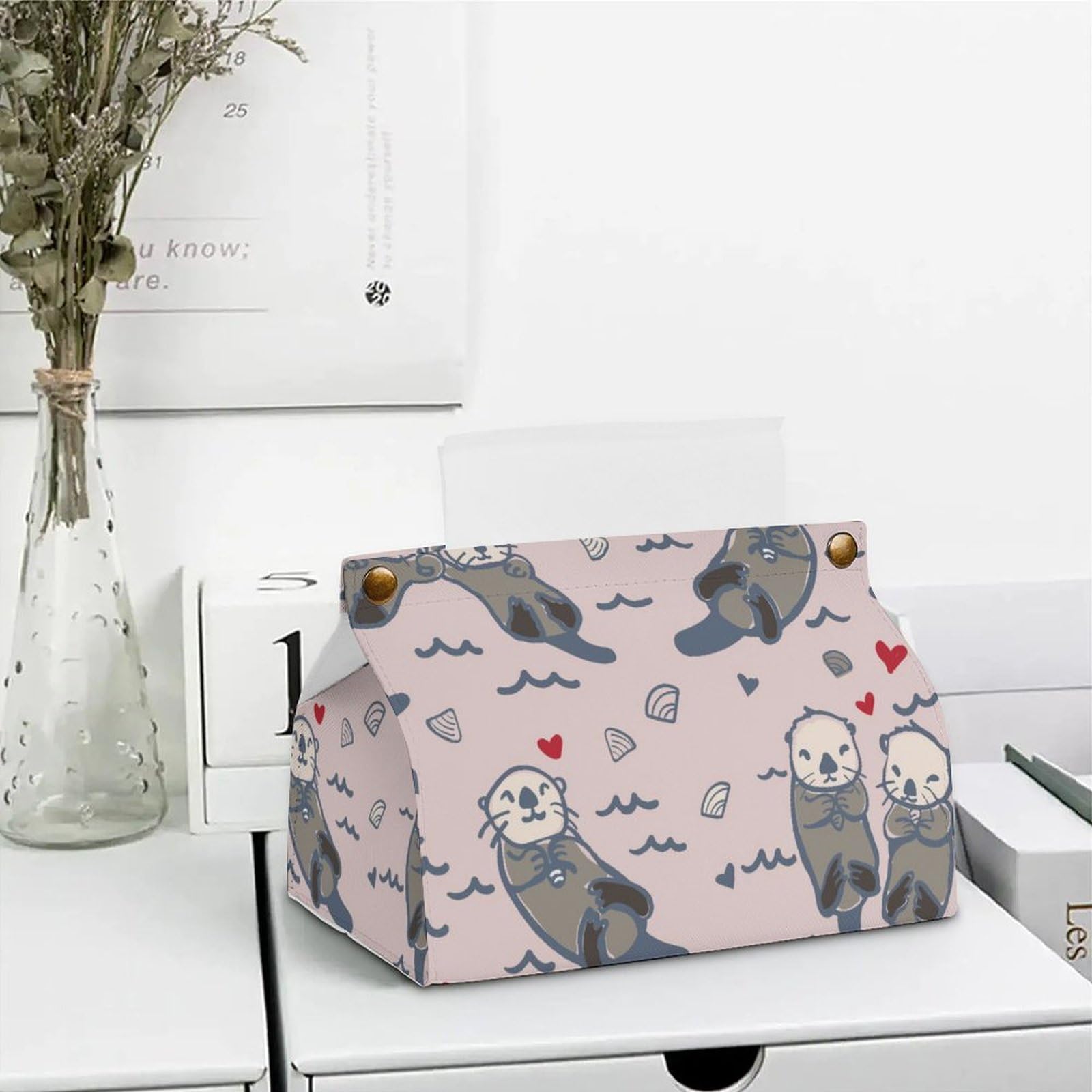 Amazon｜ティッシュケース ラッコ 動物柄 ティッシュボックス