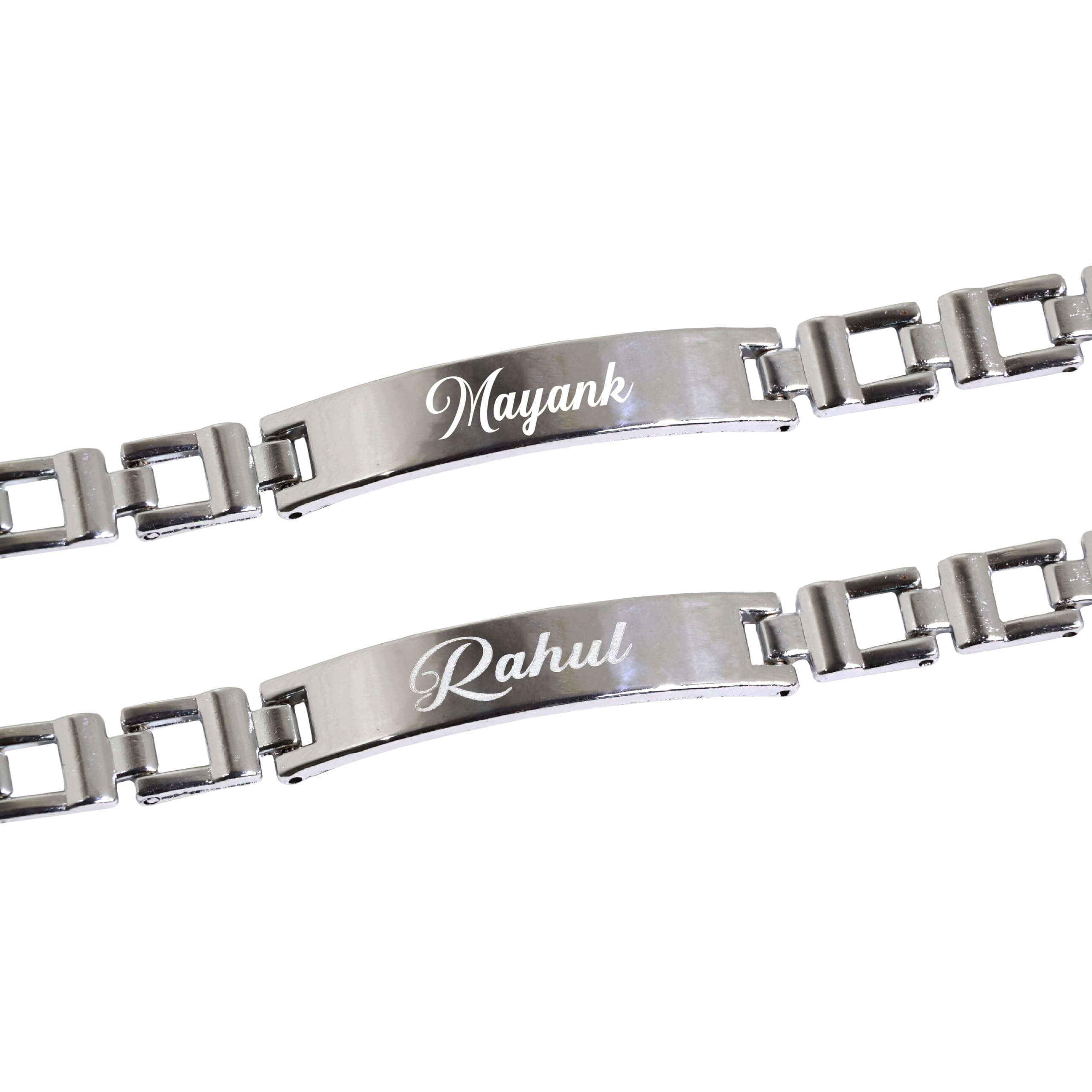 Personalized Metal Rakhi with Name for Bhaiya - Silver I Hand carved Brass Made I Engraved Name Bracelet I Stylish Trendy & Long Lasting Customized gift for Brother on Rakshabandhan-image-42