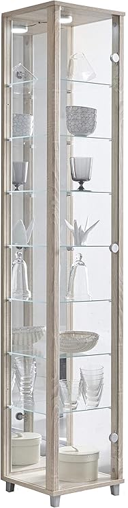 Vetrina Display Con Luci LED E Serratura - 3 Ripiani In Vetro, Per Collezioni, Libri, Oggetti Da Esporre - Foto 7