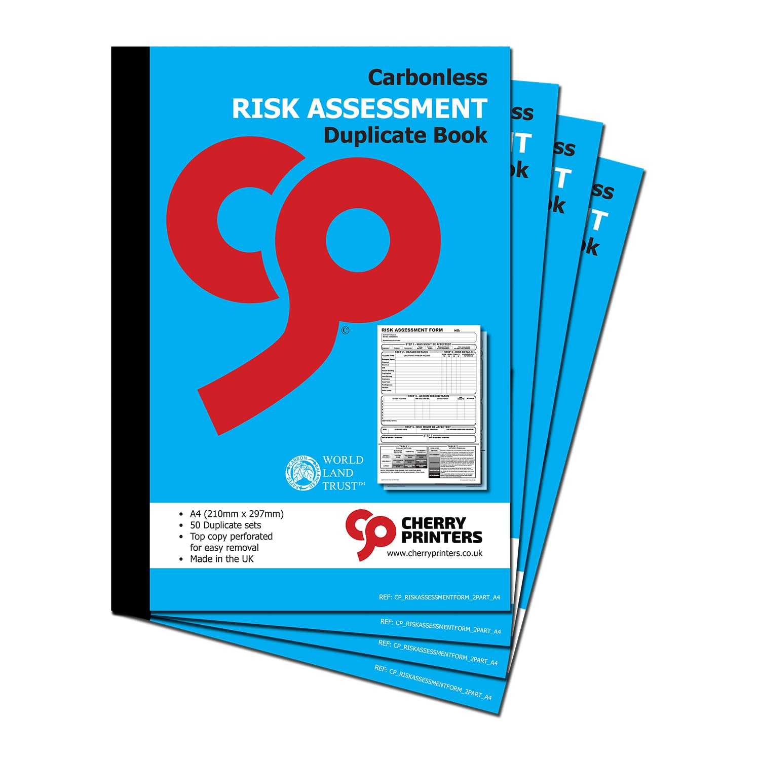 Cherry Carbonless NCR Risk Assessment Form Duplicate Book for Health
