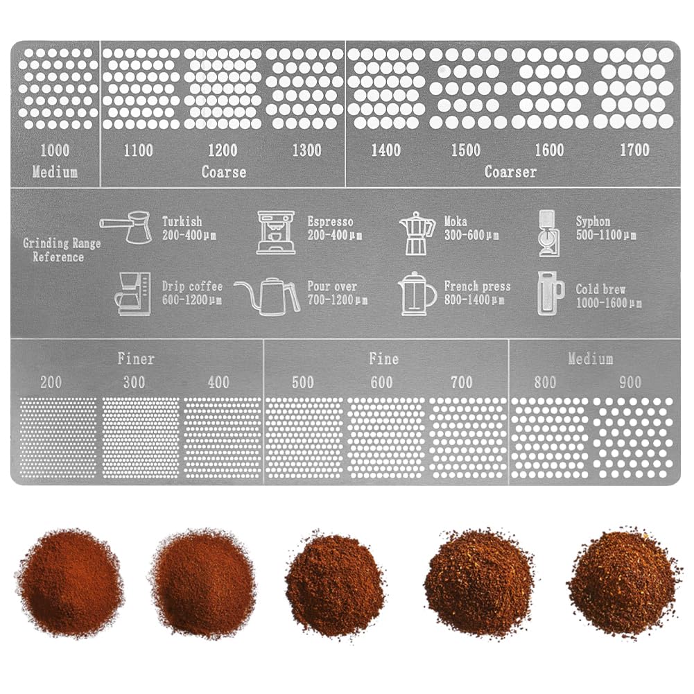 Righello Misura Macinatura Caffè HOTUT - Acciaio Inox, Scala 200-1700 Micron, 15 Livelli Per Macinacaffè - Foto 2