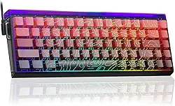 AULA Teclado Gamer Hero 68 He 60% Com Fio, Interruptor Magnético De Efeito Hall Taxa Polling 8K Hz, Teclas Pbt Impressas Na Lateral, Caixa Luz Neon Rgb, Software Web Personalizável Para Jogadores Pc