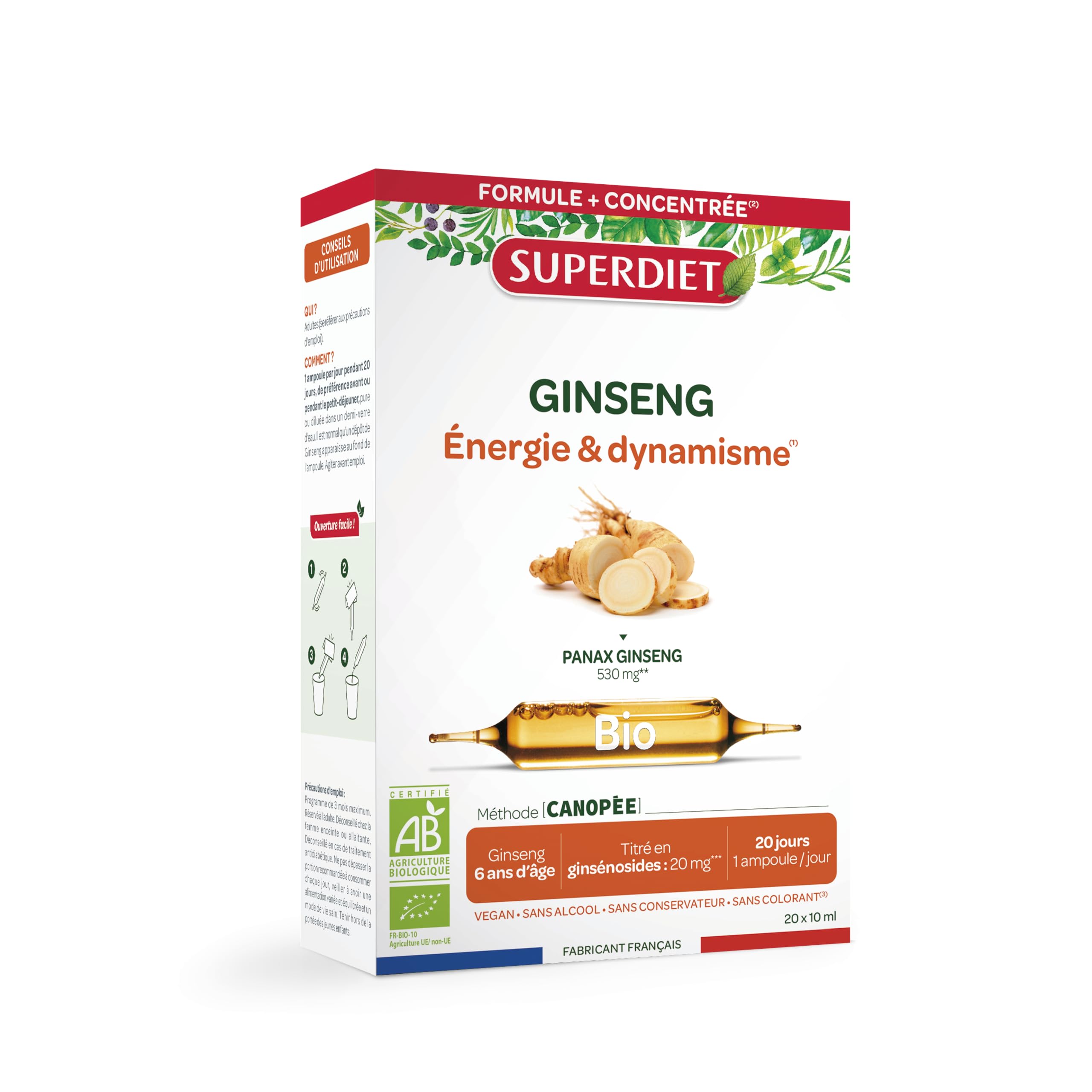 SuperDiet Ginseng Bio Super Diet 20 x 15 ml Bulbs or 300 ml