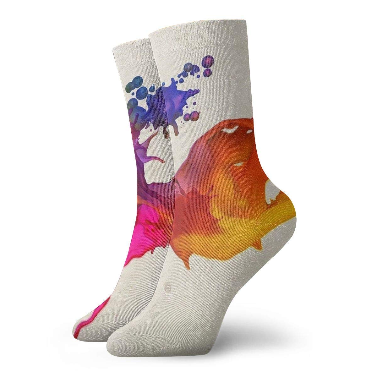 Socks Color Spray Painting Women & Men Socks Soccer Sock Sport Tube Stockings Length 11.8Inch