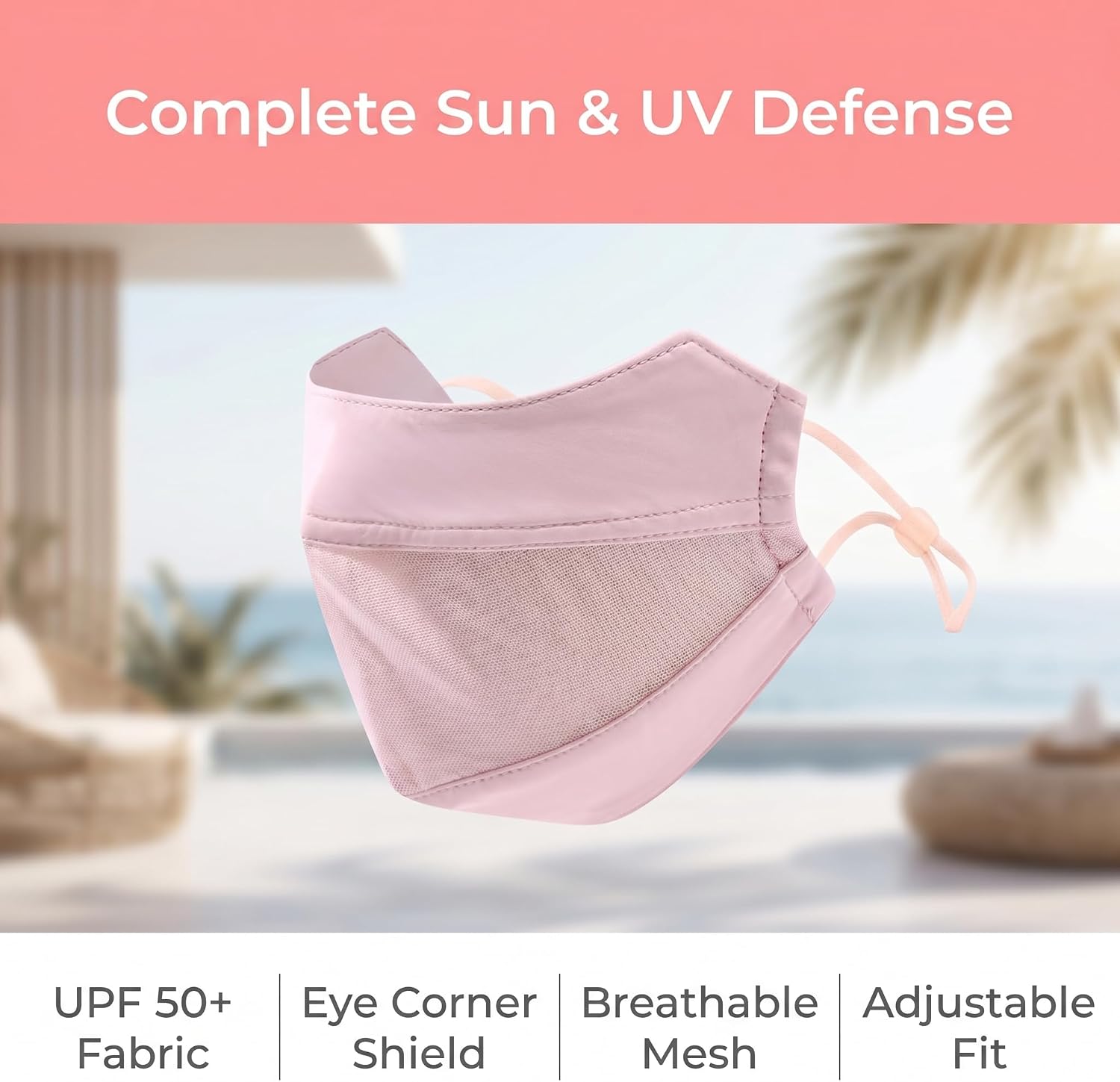 UV Face Cover UPF 50+ Women Summer Face Covering Breathable Outdoor Cycling Hiking