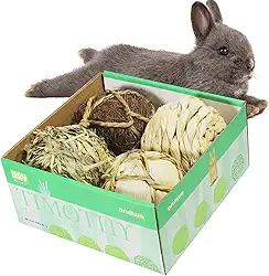 andwe Brinquedos de mastigar e roer para coelhos, porquinhos-da-índia, chinchila Bunny Degus – Acessórios de entretenimento para gaiola para animais de estimação (pacote com 4)