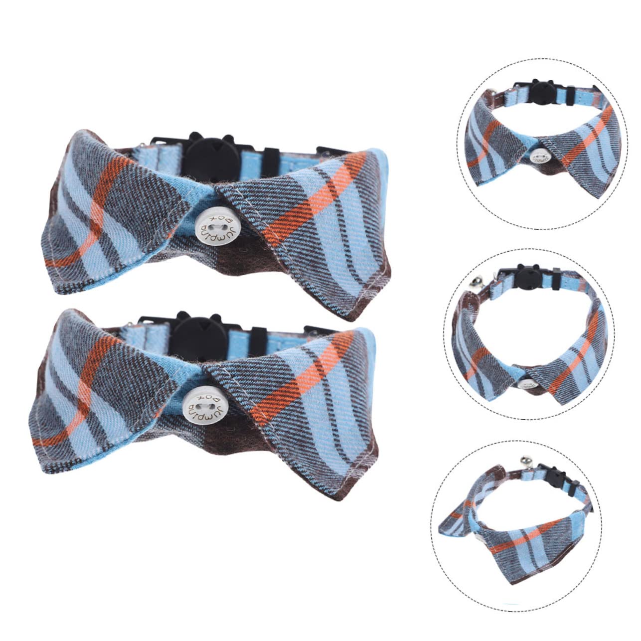 Kisangel 10pièces Collier pour Chat Réglable avec Clochette Et Nœud Décoratif Motif Écossais