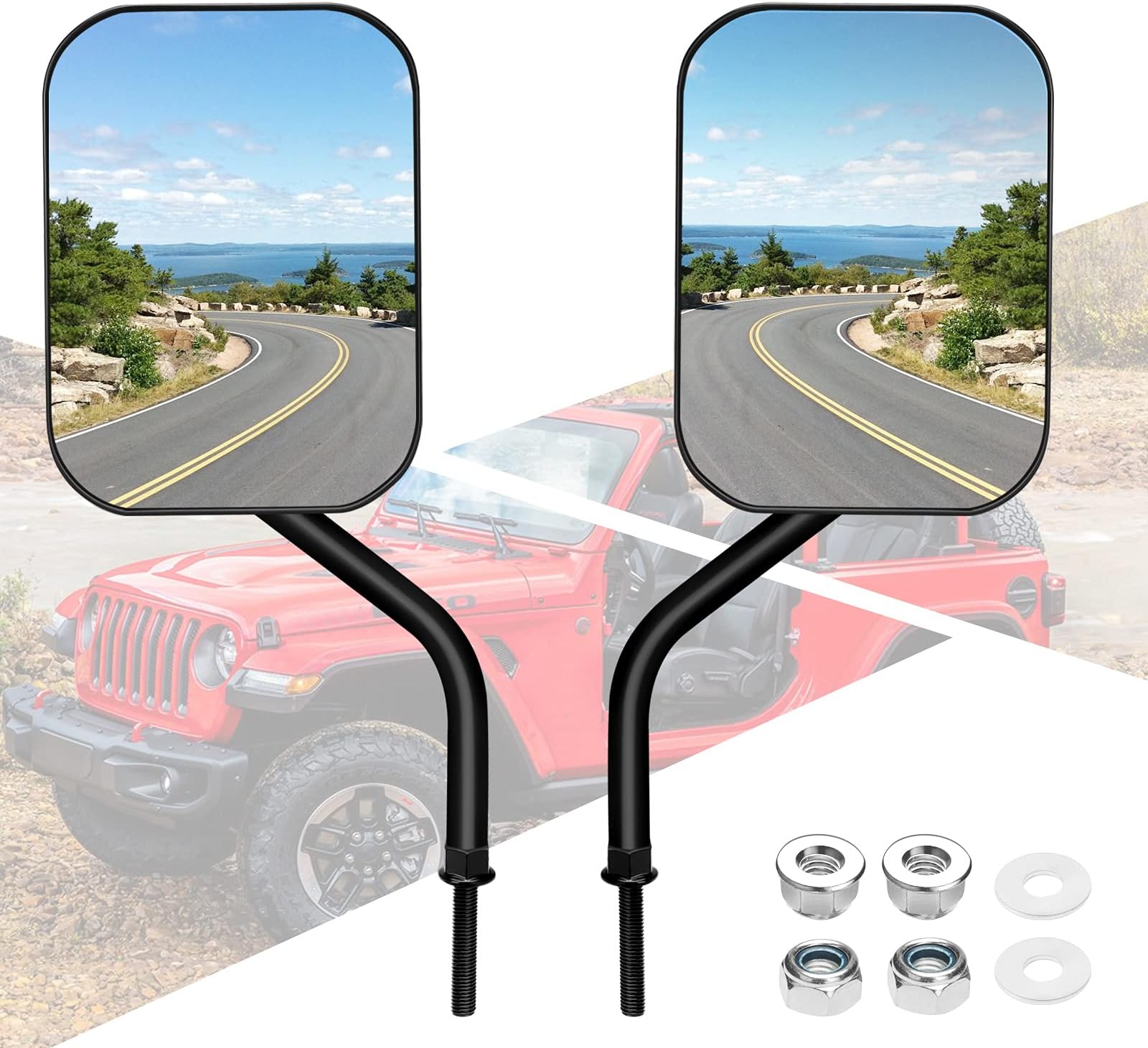 JeCar Door Off Mirrors Rear View Quick Release Mirrors for