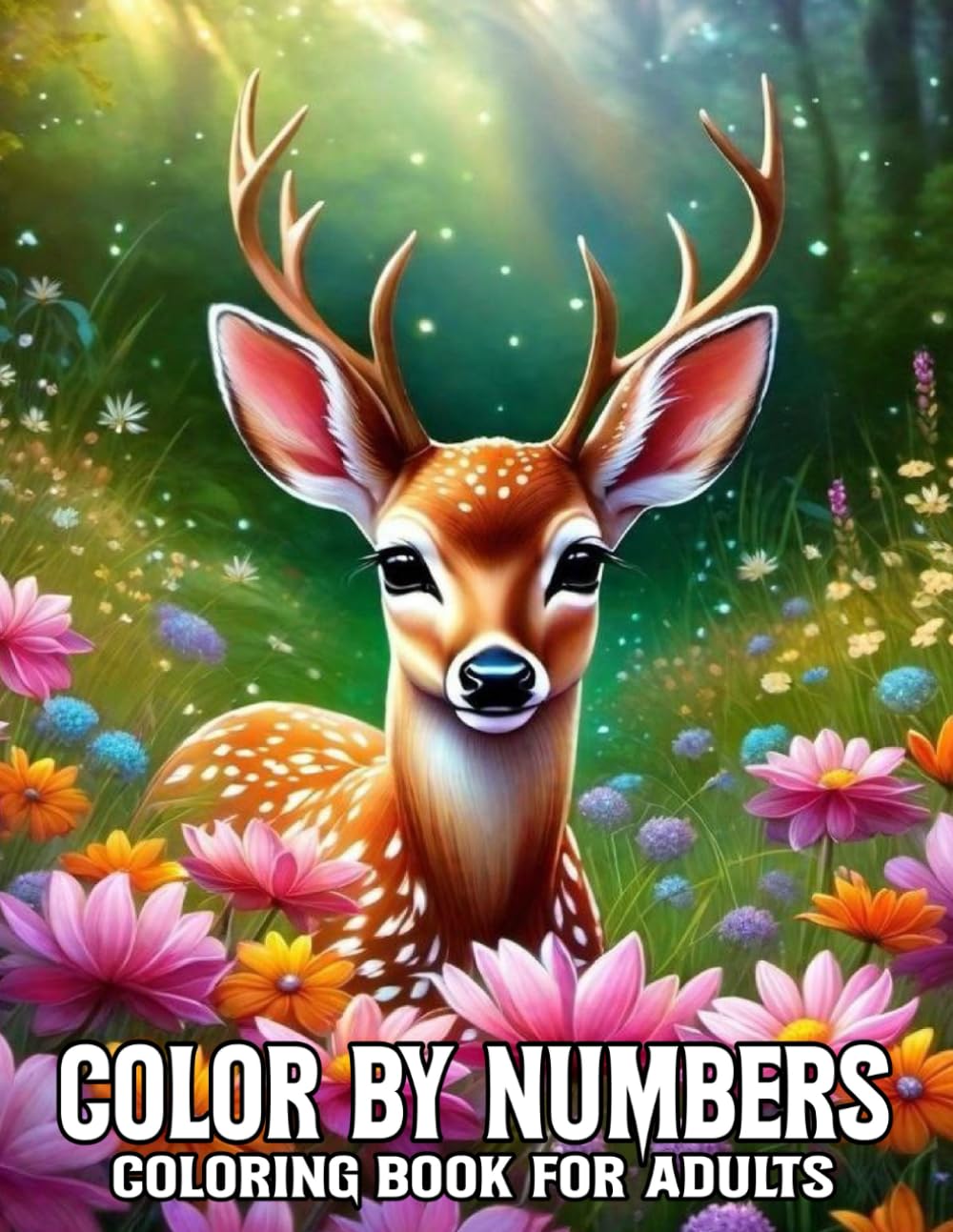 Color By Number Coloring Book For Adult: Large Print Color by Number Coloring Book Flowers Birds Butterflies Animals Easy Coloring Pages