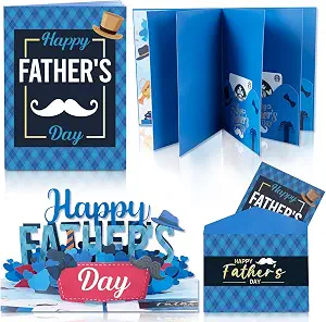 4-Slot 3D Pop-Up Father's Day Gift Card Booklet with Envelopes