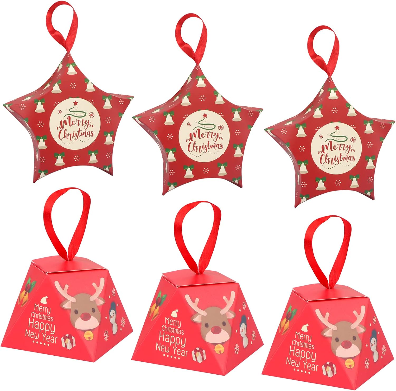 Amazon FYY ギフトボックス クリスマス キャンディボックス クリスマス お菓子 ラッピング 箱 6個セット 手提げボックス