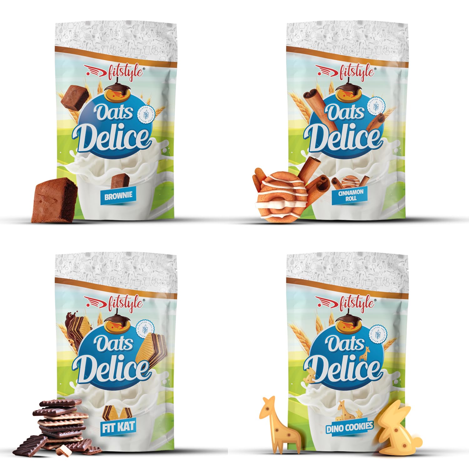 Harina de avena Integral SIN GLUTEN 500g sabor BROWNIE| Para recetas | Sin azúcar añadido y fuente de fibra | Mantiene el sabor