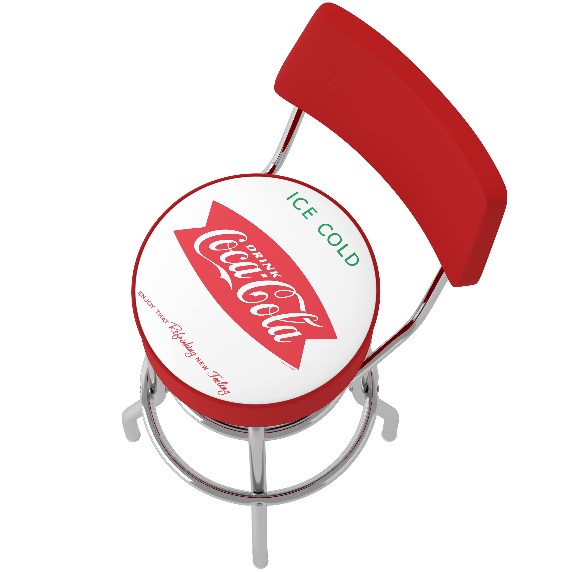 Amazon.com: Trademark Global Coca-Cola Barstool with Backrest, 41