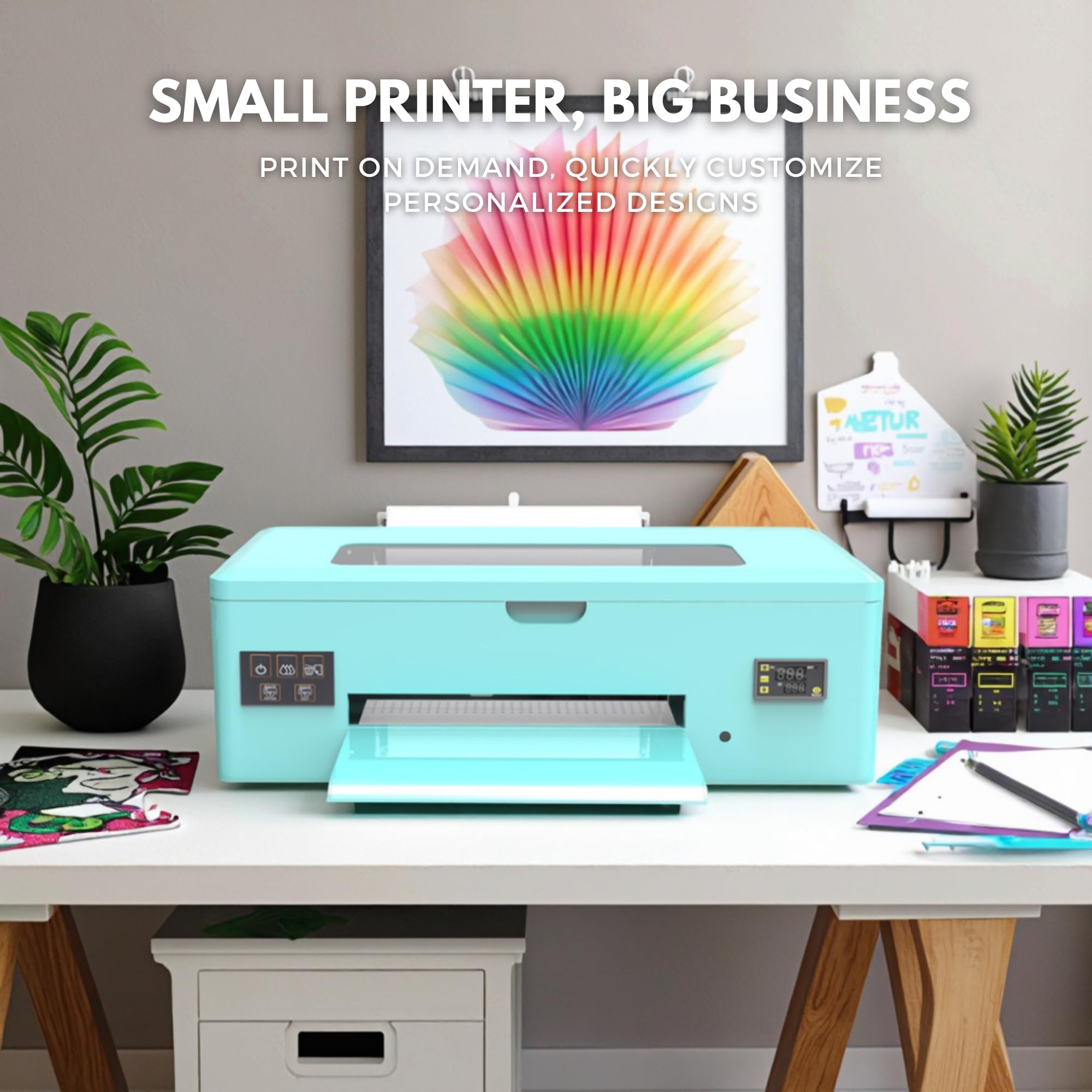 Condition photo showing Good Condition for a3 r1390 dtf printer with roll feeder, white ink circulation system & auto cleaning, multi-material compatible, ideal for custom garment & diy t-shirt printing, bright colors