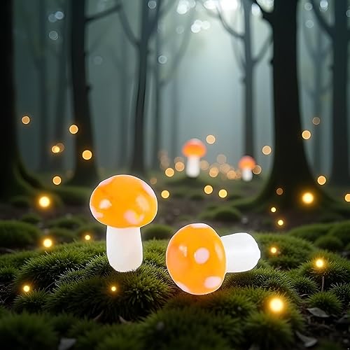 Miniatura 2 de 10 cuentas sueltas de vidrio en forma de hongo naranja, vidrio de hongo artístico, mejorado y grueso, resistente a altas temperaturas. Manualidades