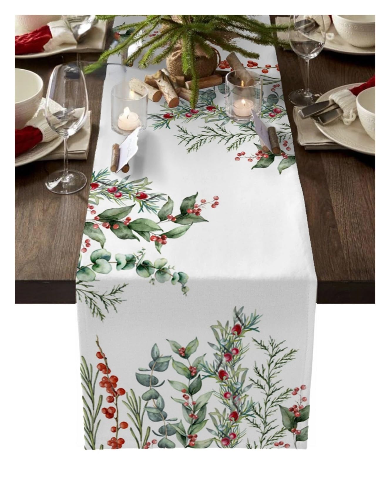 Camino de Mesa, Mesa s Moderna, Navideña Navidad Algodón Lino Decoración Mantel Fiesta Hogar