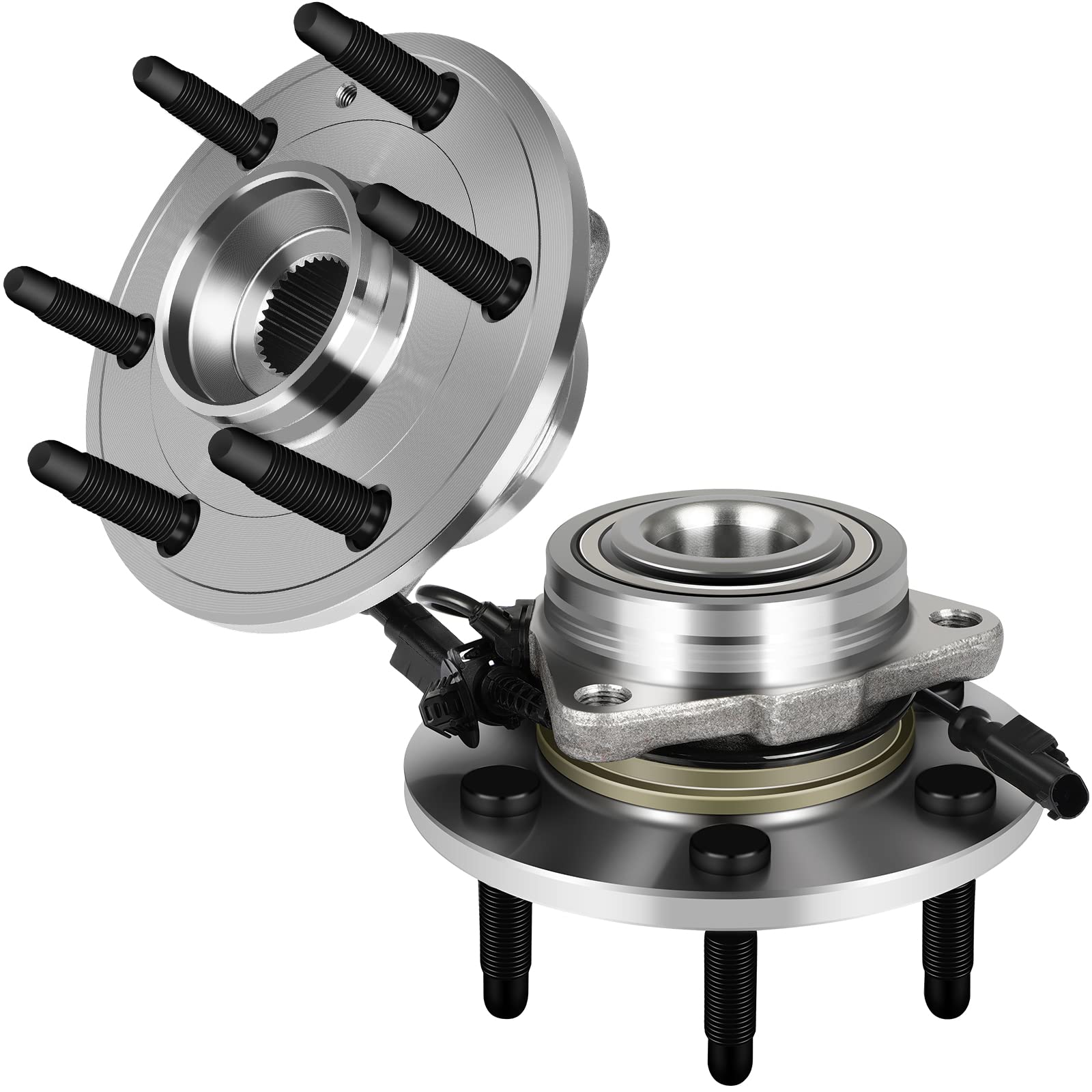 SCITOO Front Wheel Bearing Hub Assembly 07-14 for Chevrolet Tahoe 07-13 for Chevrolet Avalanche for GMC Yukon for Cadillac Escalade (4WD Only) 515096 Hub Bearings 6 lugs W/ABS 2pcs