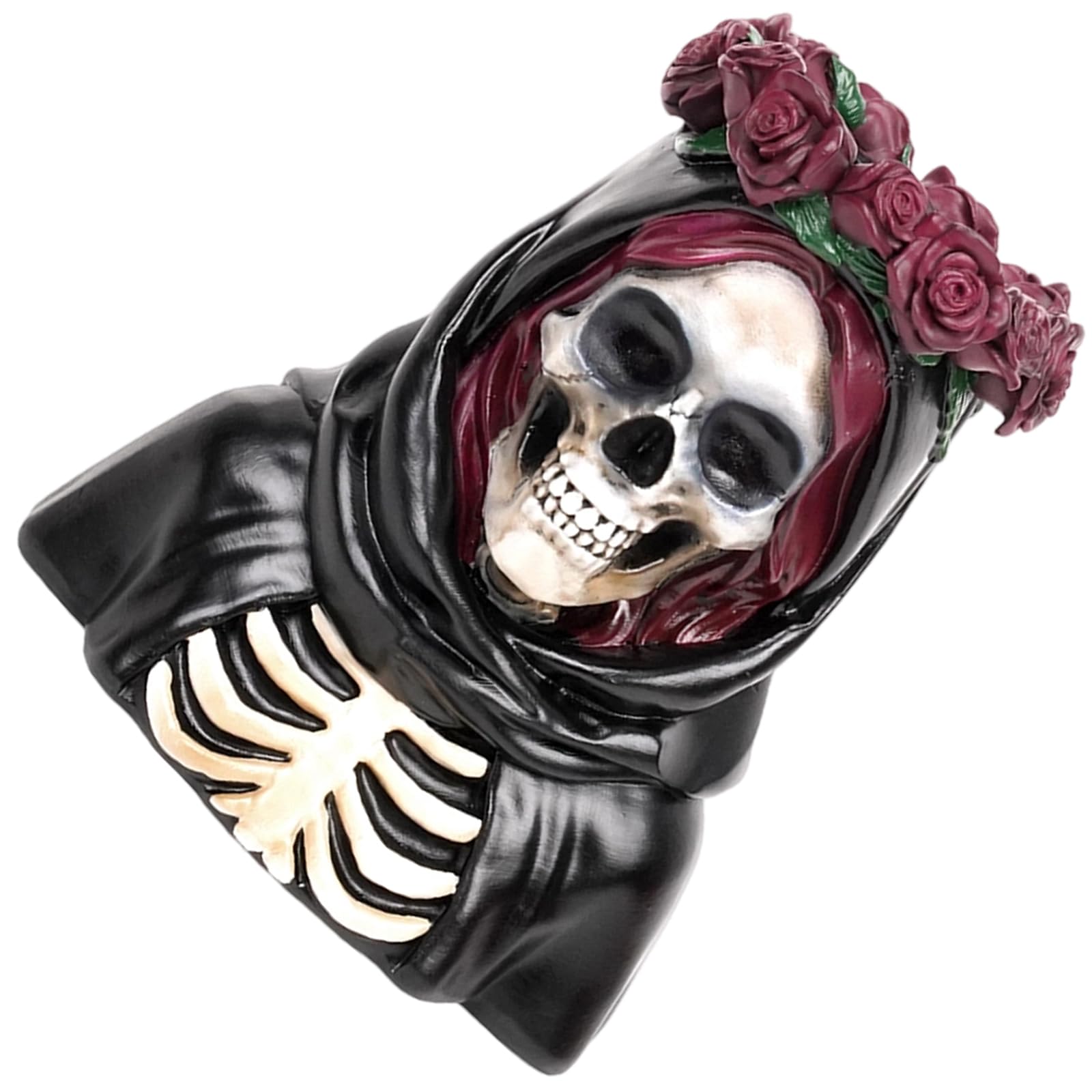 Tsophreniq Skeleton Witch Skull Statue Resins Vases Planter Pots Halloween Centerpieces Home Decoration Flower Holders For Party Tabletop Resins Skull Vases For Flower Arrangement
