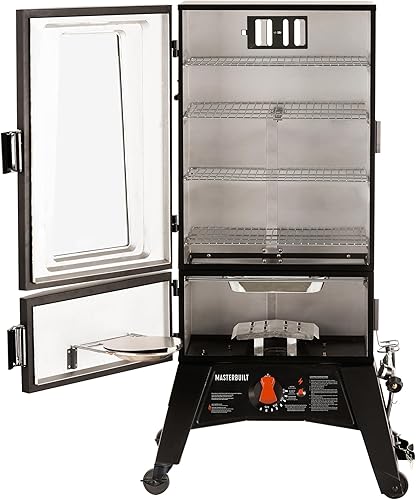 Vista 2 de Masterbuilt® Ahumador vertical ThermoTemp para barbacoa de gas propano de 40 pulgadas con control de temperatura analógico y 960 pulgadas cuadradas