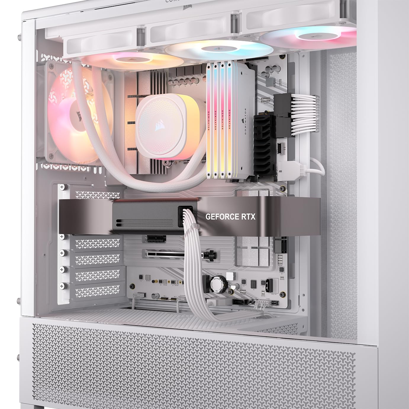 CORSAIR Elite Premium kabel sieciowy PCIe 12 V-2 x 6 do PCIe 12 V-2 x 6 600 W – trójwarstwowy Paracord z siateczki, płaskie grzebienie do kabli, kompatybilny z zasilaczami 12 V-2 x 6 – biały