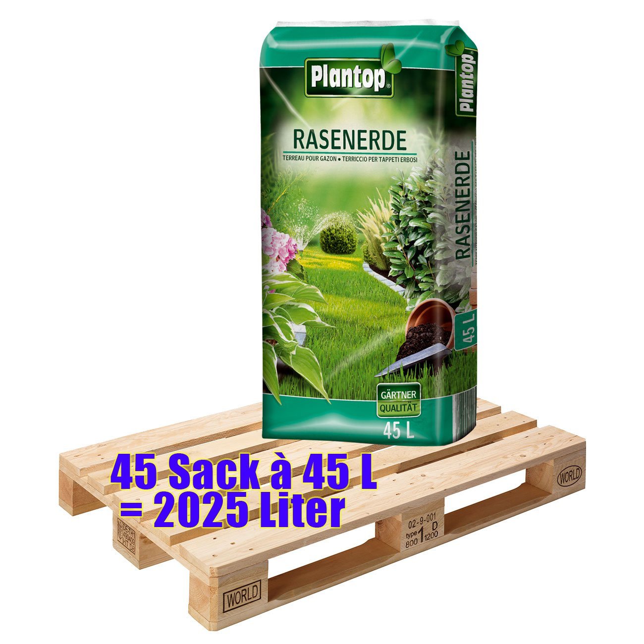 Rasenerde 45 Sack á 45L 2025 Liter Qualitäts-Rasensubstrat Rollrasenerde