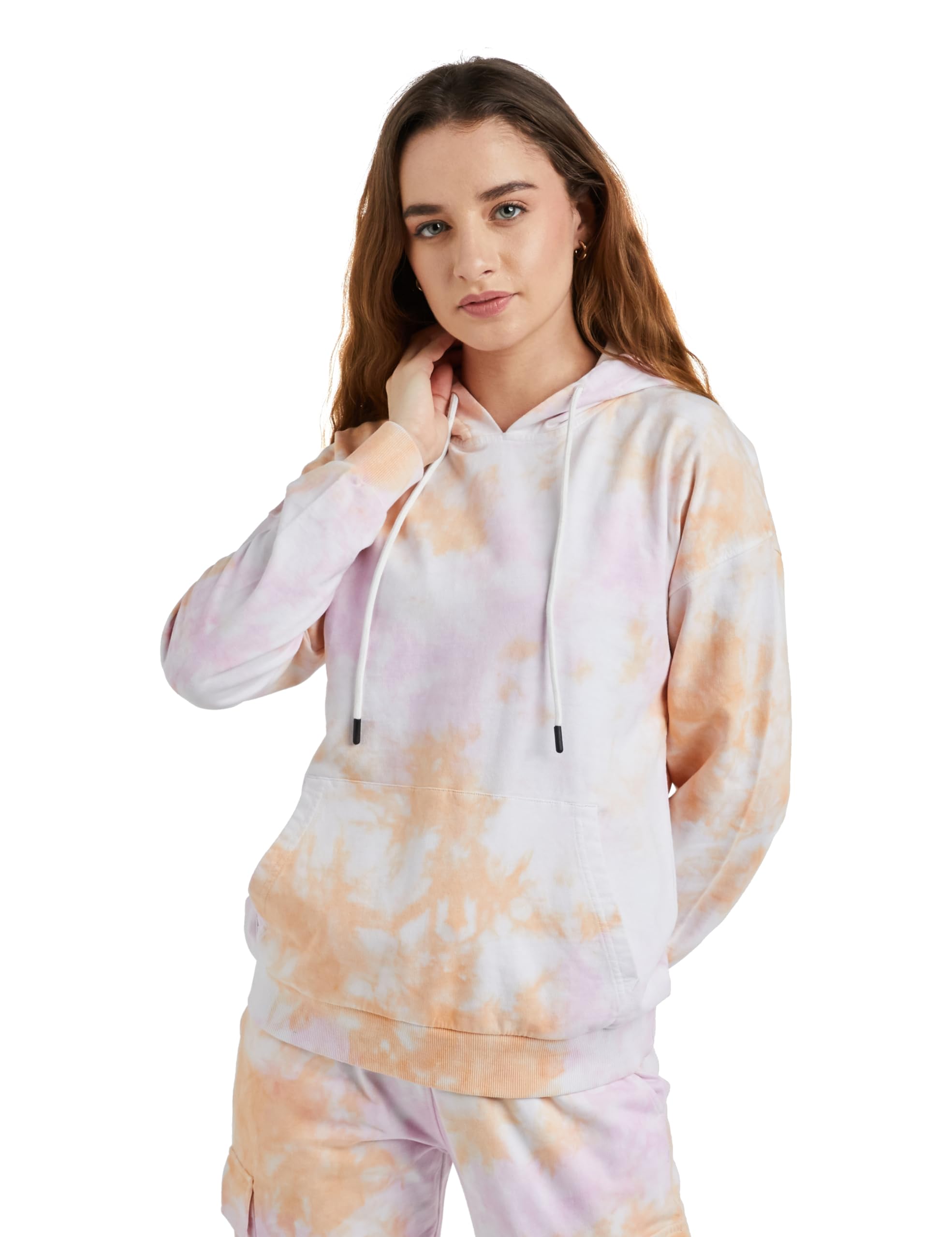 Amazon Brand - INKAST Women's Cotton Hooded Relaxed Fit Sweatshirt (Tie-Dye | Pullover)