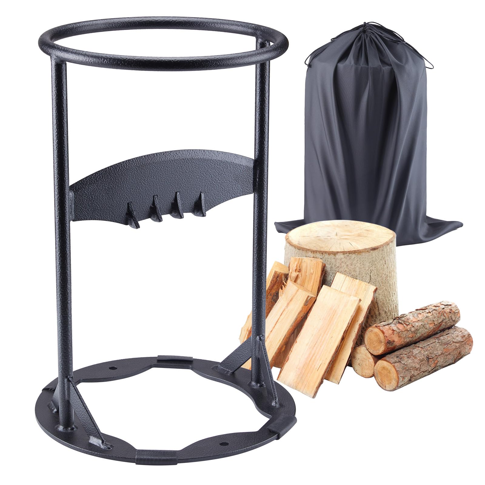 Photo 1 of Brightown Wood Splitter with Cover, 8.7" Inner Diameter Manual Log Splitter, Cast Steel Heavy Duty Kindling Splitter for Wood Firewood Home Campsite Fireplace 8.7 inch Log Splitter